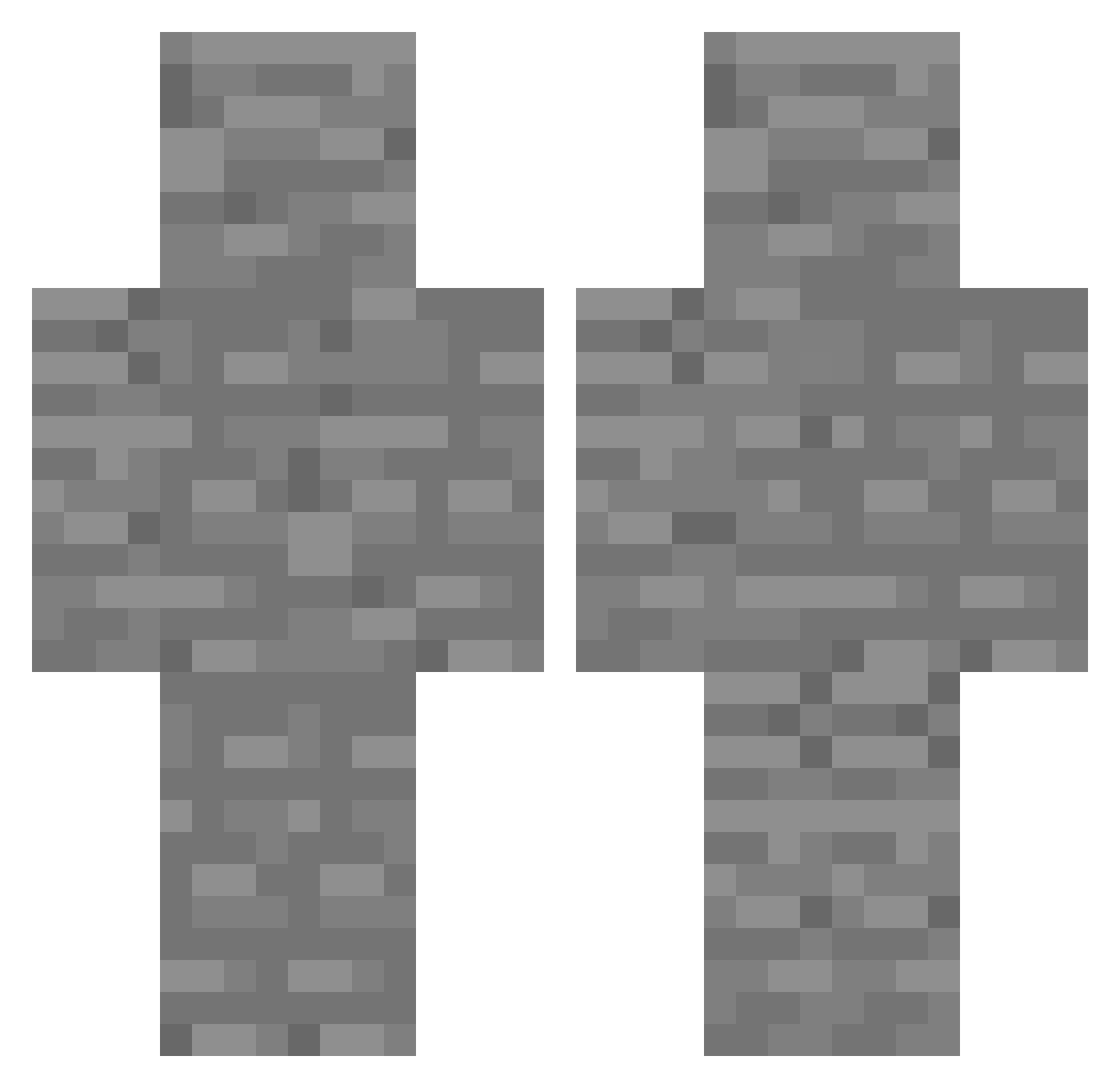 Teserro Minecraft skin, front and back view