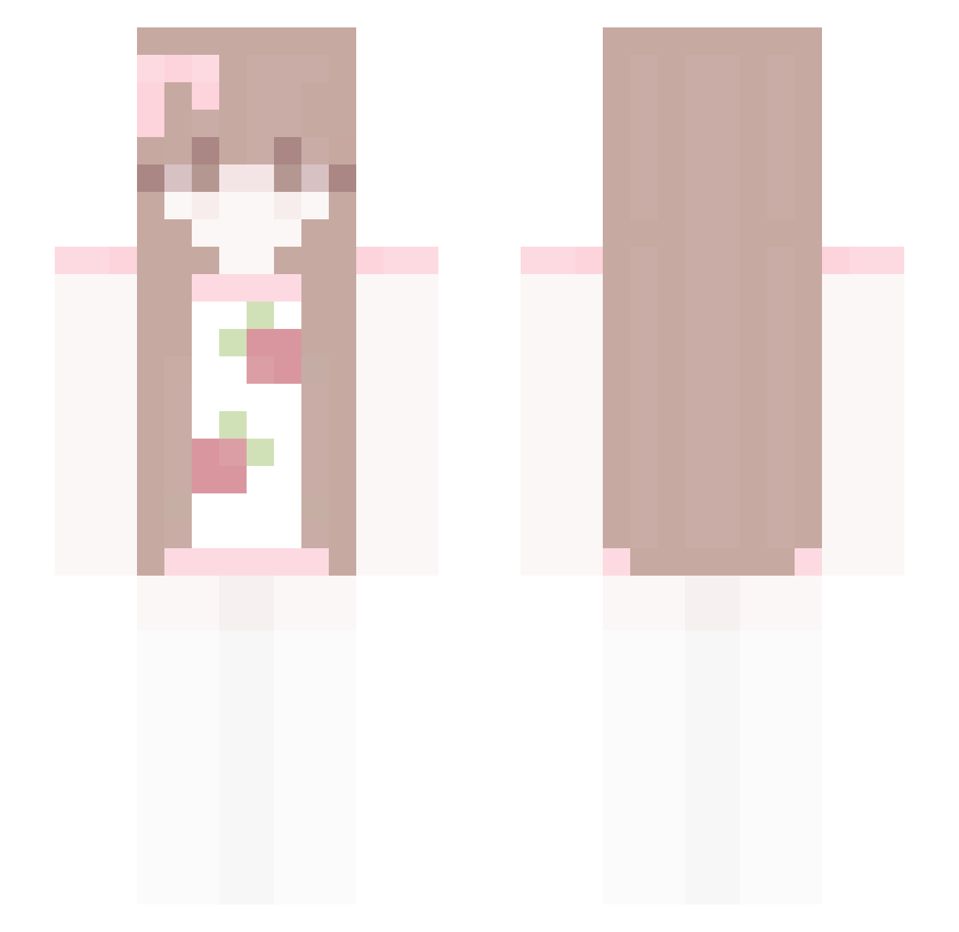 Bloklie Minecraft skin, front and back view