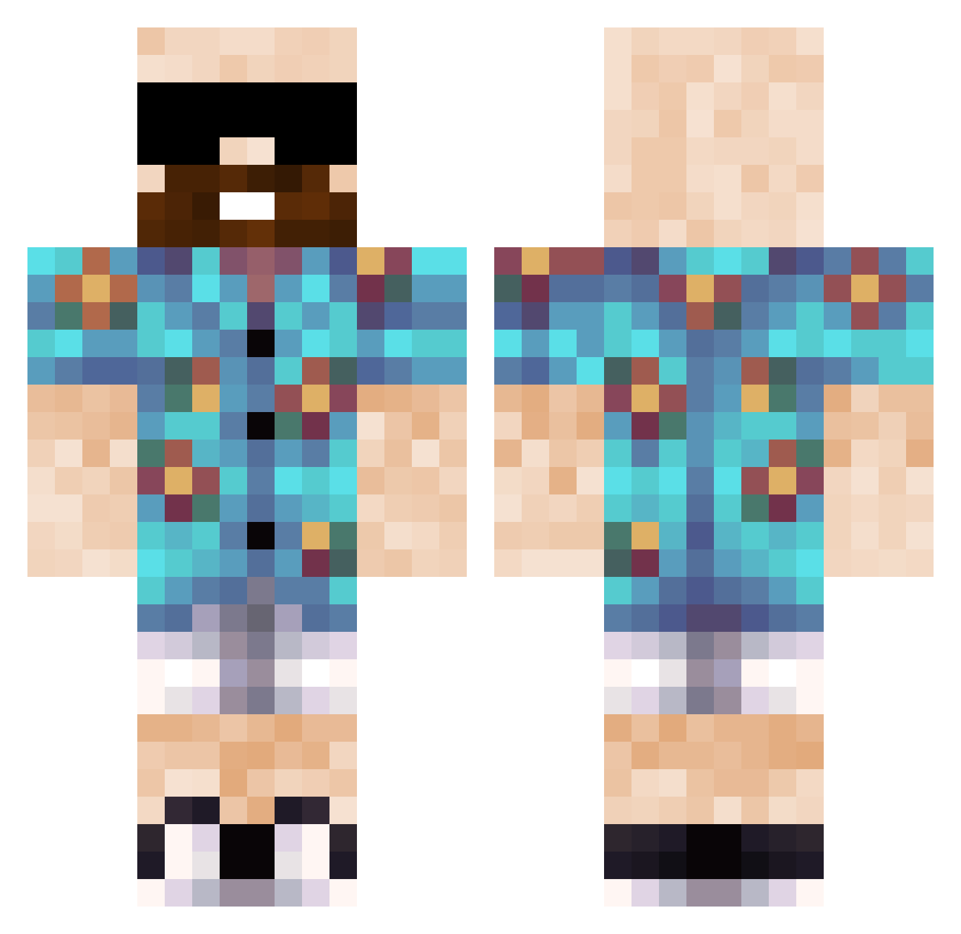 Aultefor Minecraft skin, front and back view