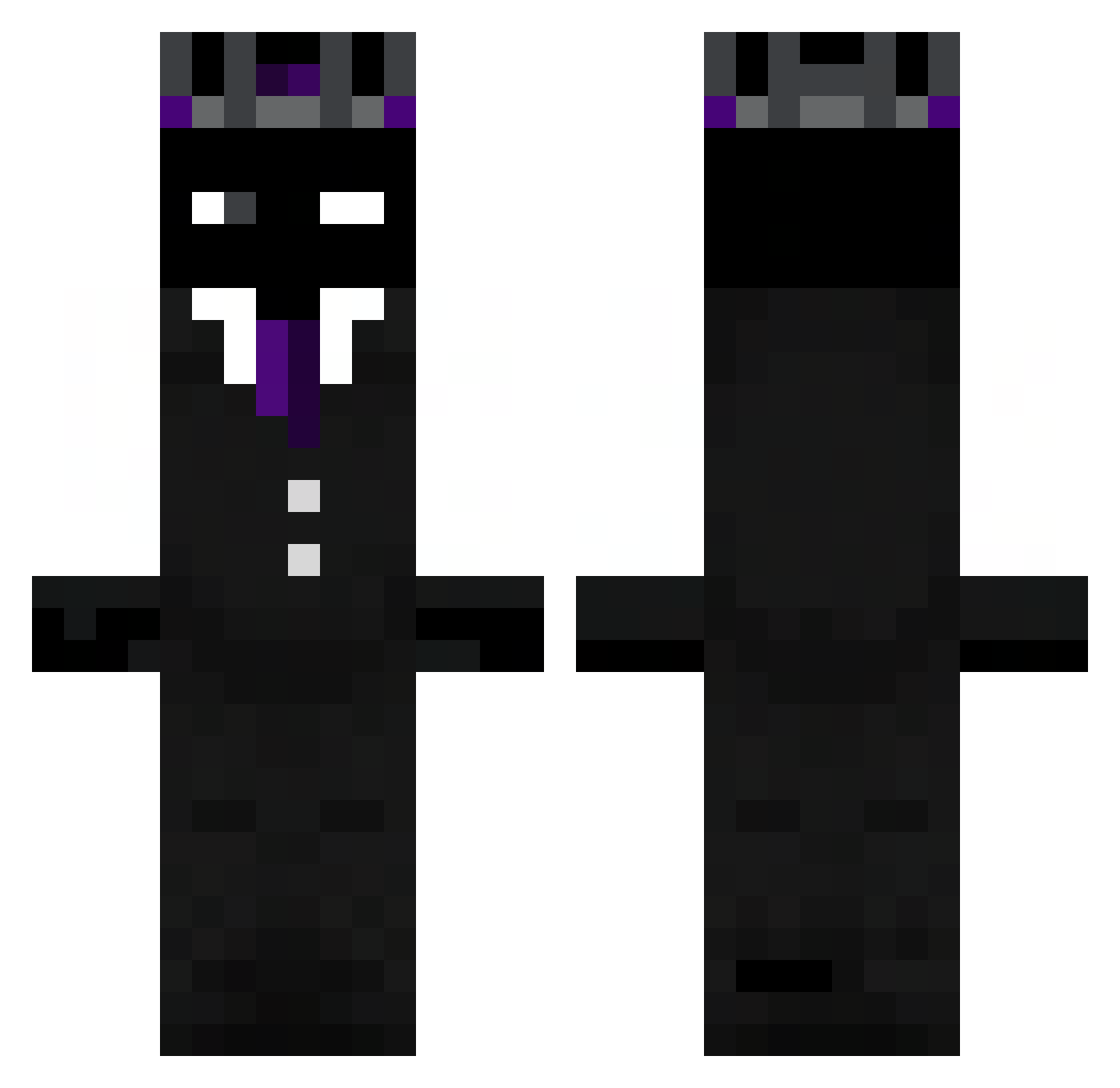 Nillix Minecraft skin, front and back view