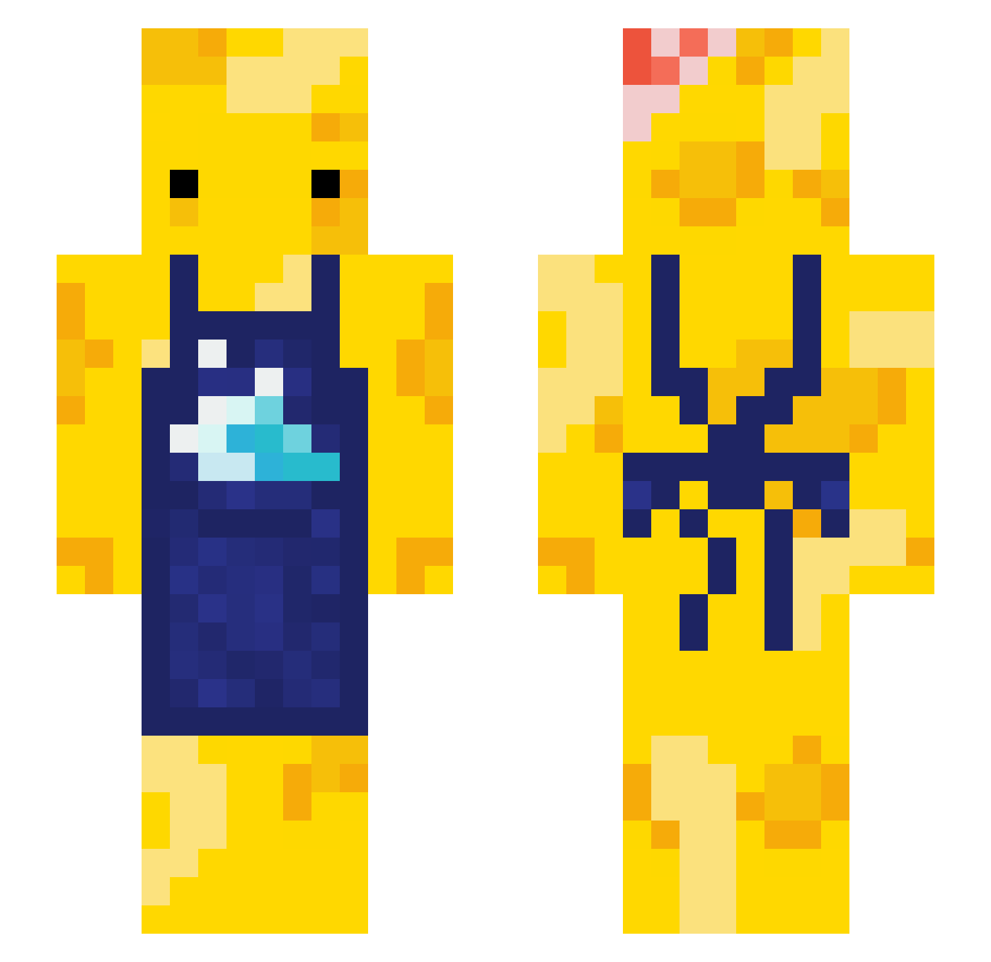 ScheeseM Minecraft skin, front and back view