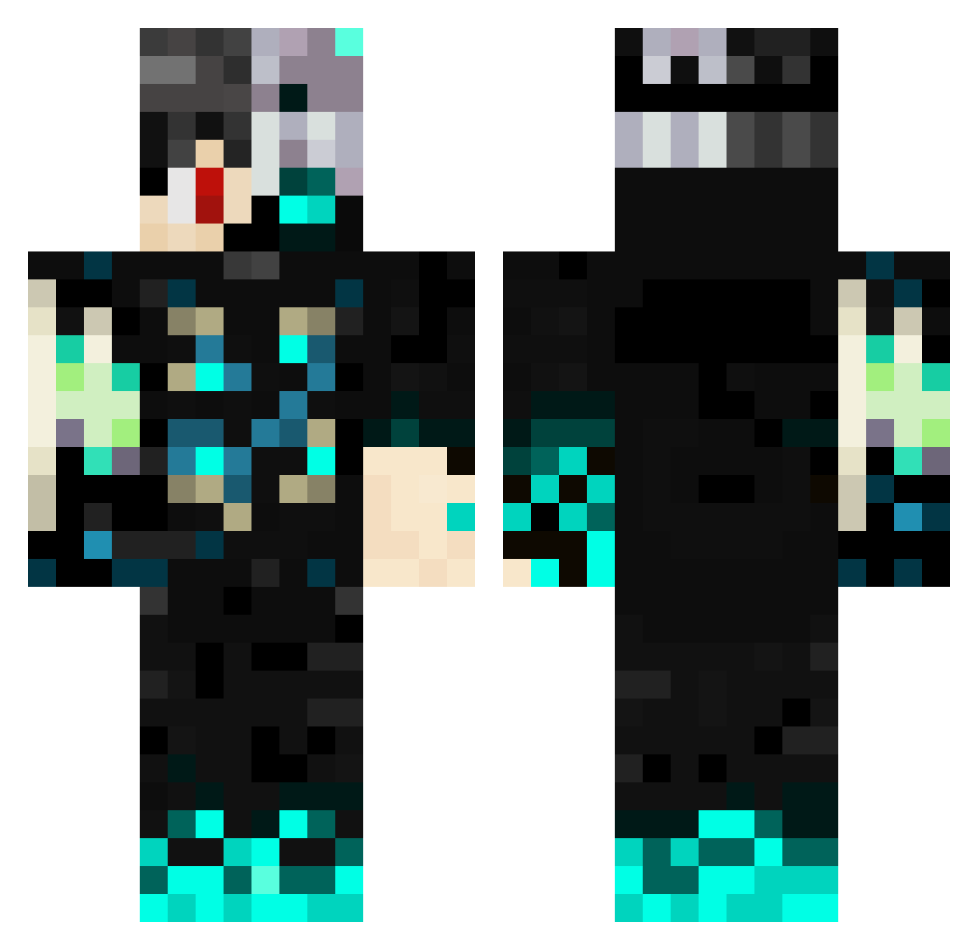 Arodamro Minecraft skin, front and back view