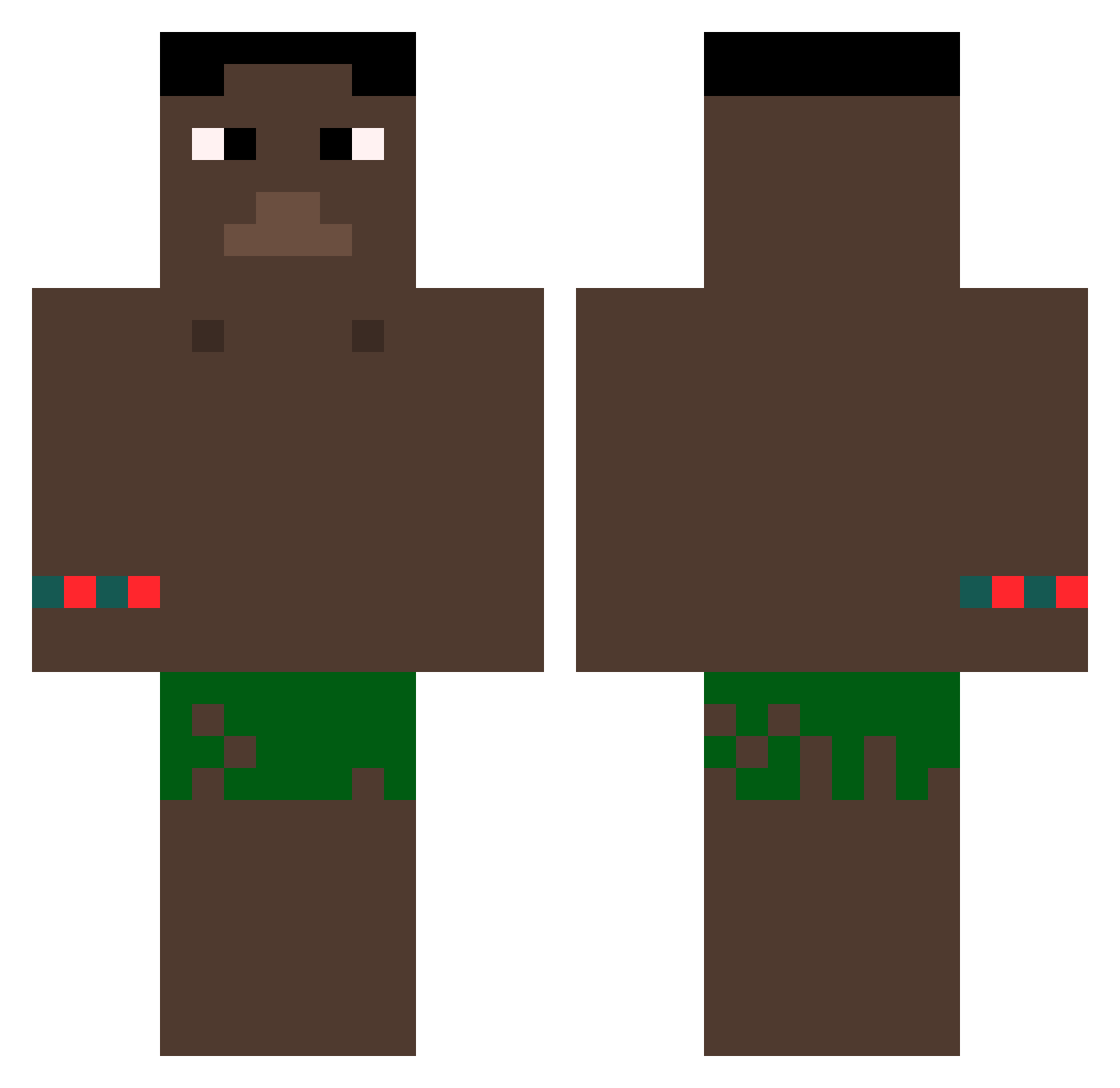Mungo2005 Minecraft skin, front and back view