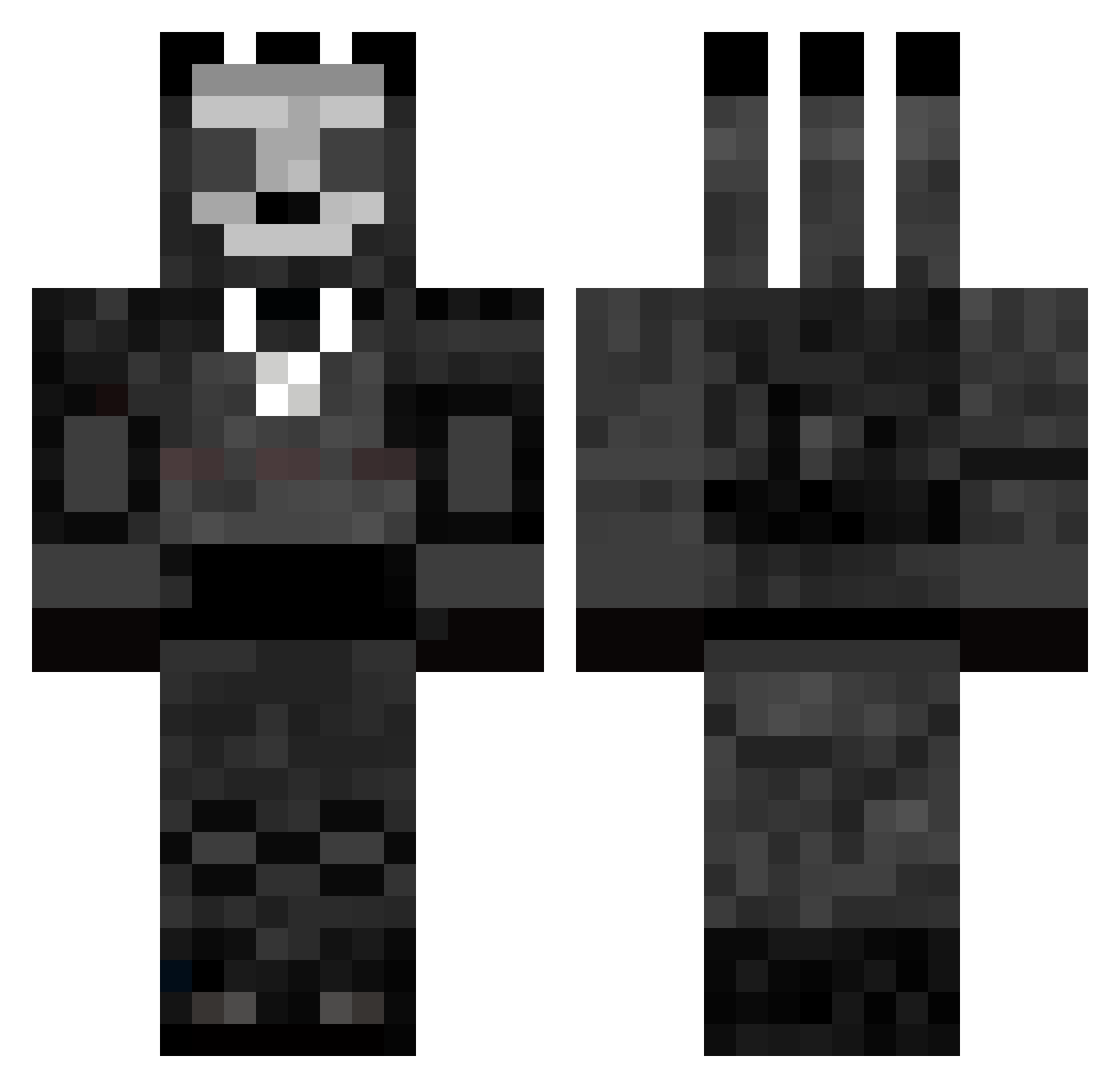 AstroWarrior01 Minecraft skin, front and back view