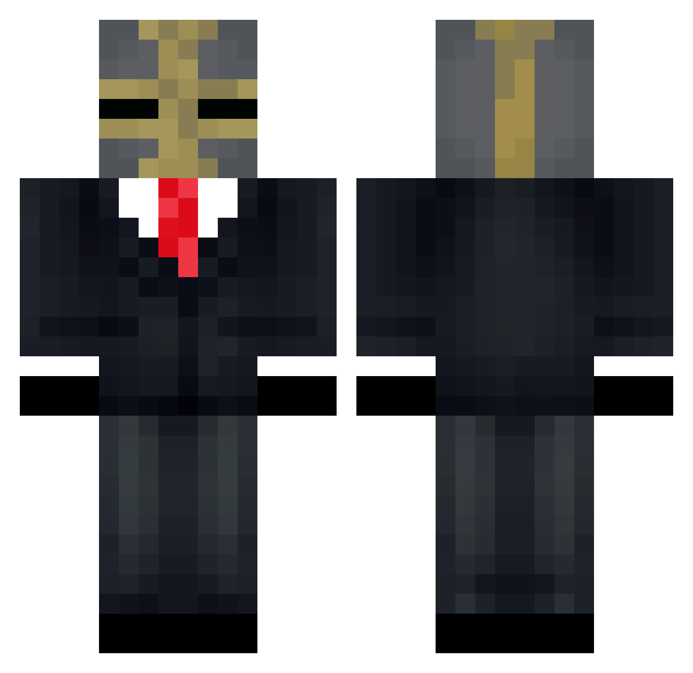Sournet Minecraft skin, front and back view