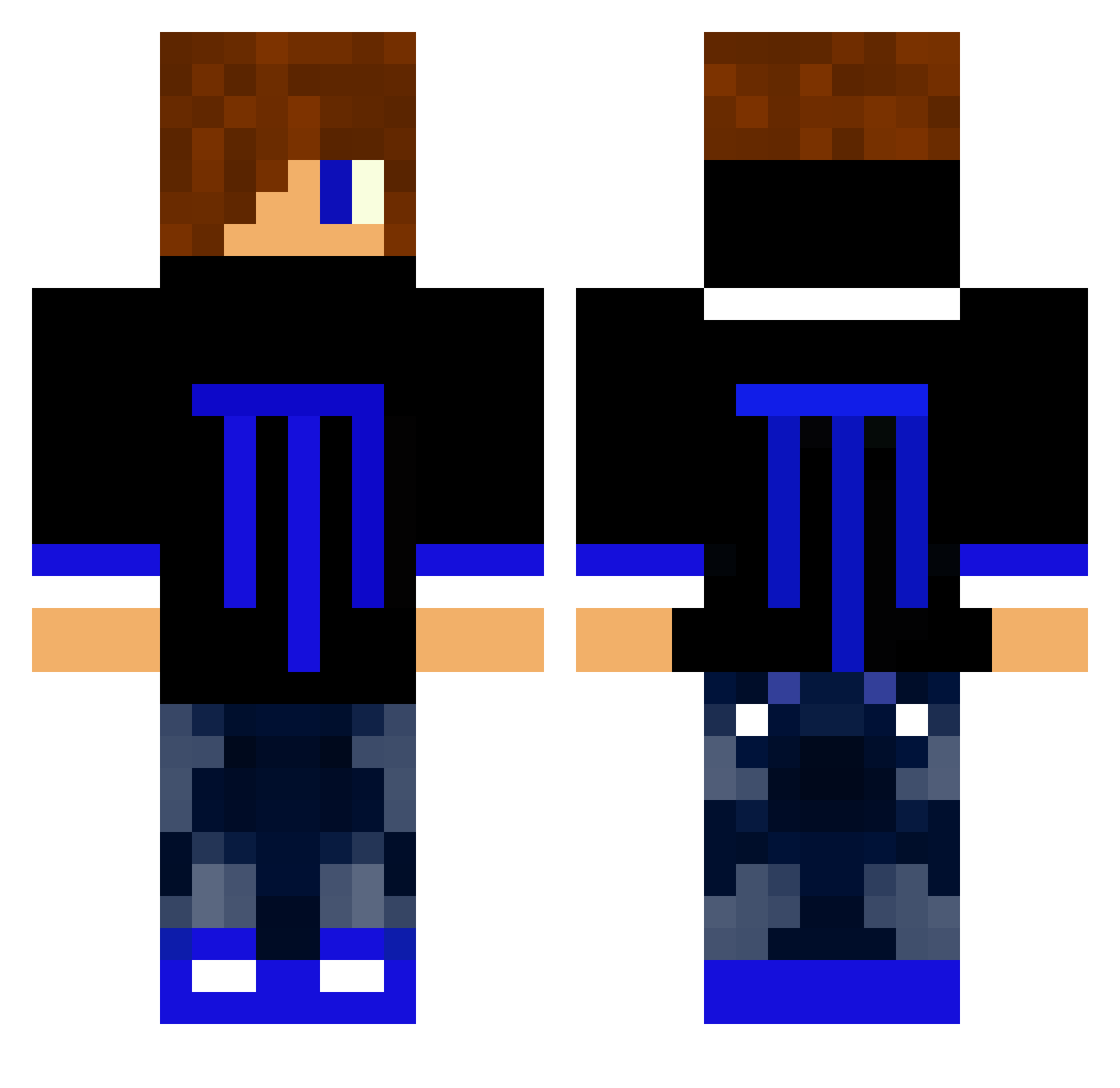 Puts Minecraft skin, front and back view