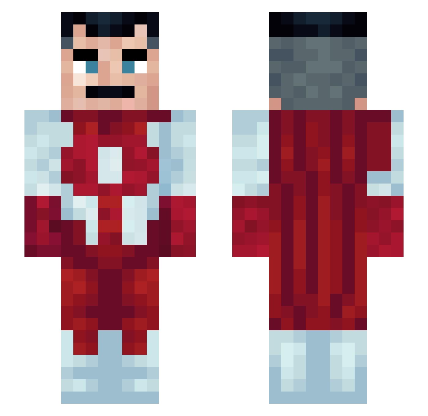 Chalimango Minecraft skin, front and back view