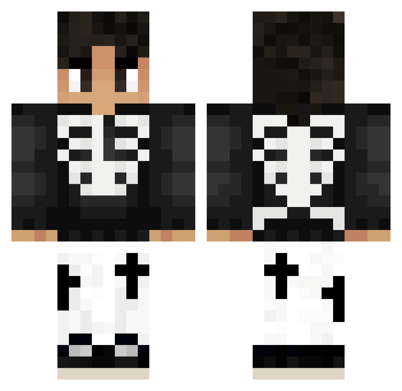 SaintFlacko Minecraft skin, front and back view