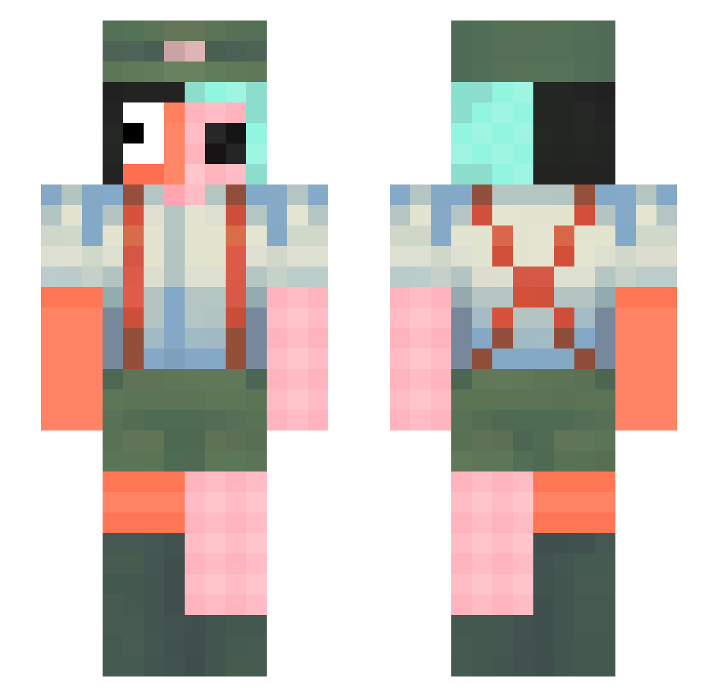 zSeaNz Minecraft skin, front and back view