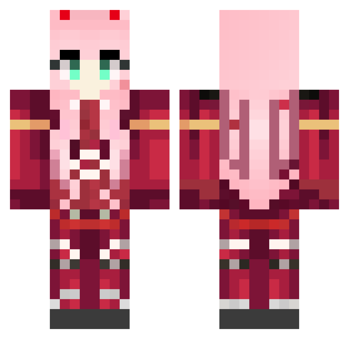 BoogyAttack Minecraft skin, front and back view