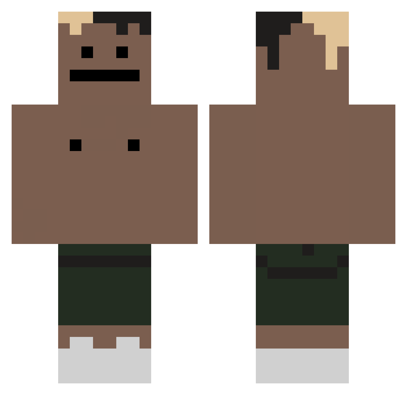 PINKROCKETSHIP Minecraft skin, front and back view
