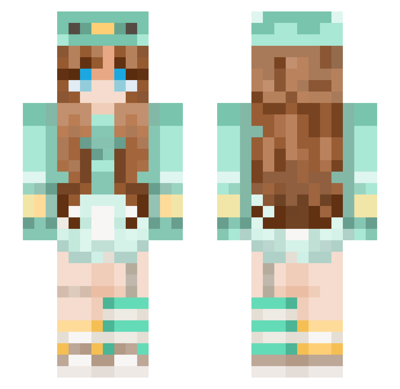 Katakuna06 Minecraft skin, front and back view