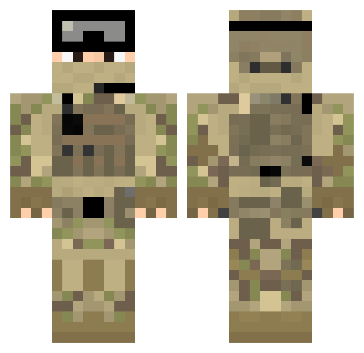 Commissar45 Minecraft skin, front and back view