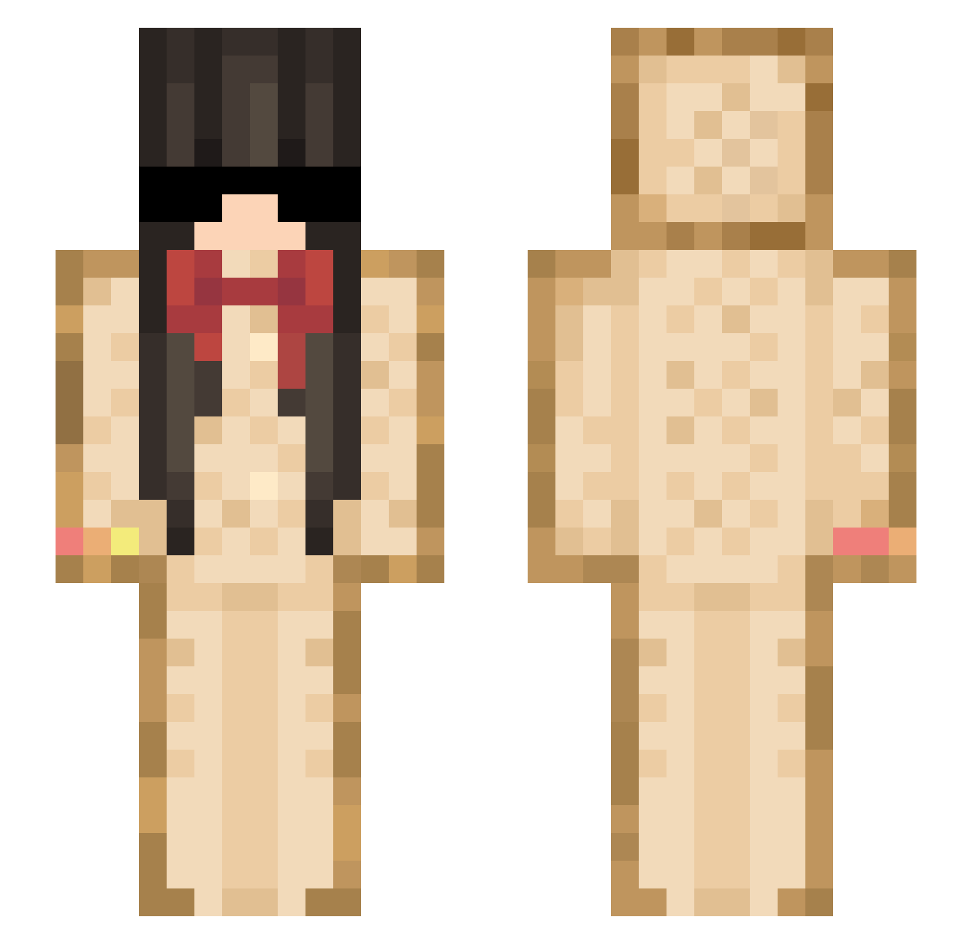 tknangle Minecraft skin, front and back view