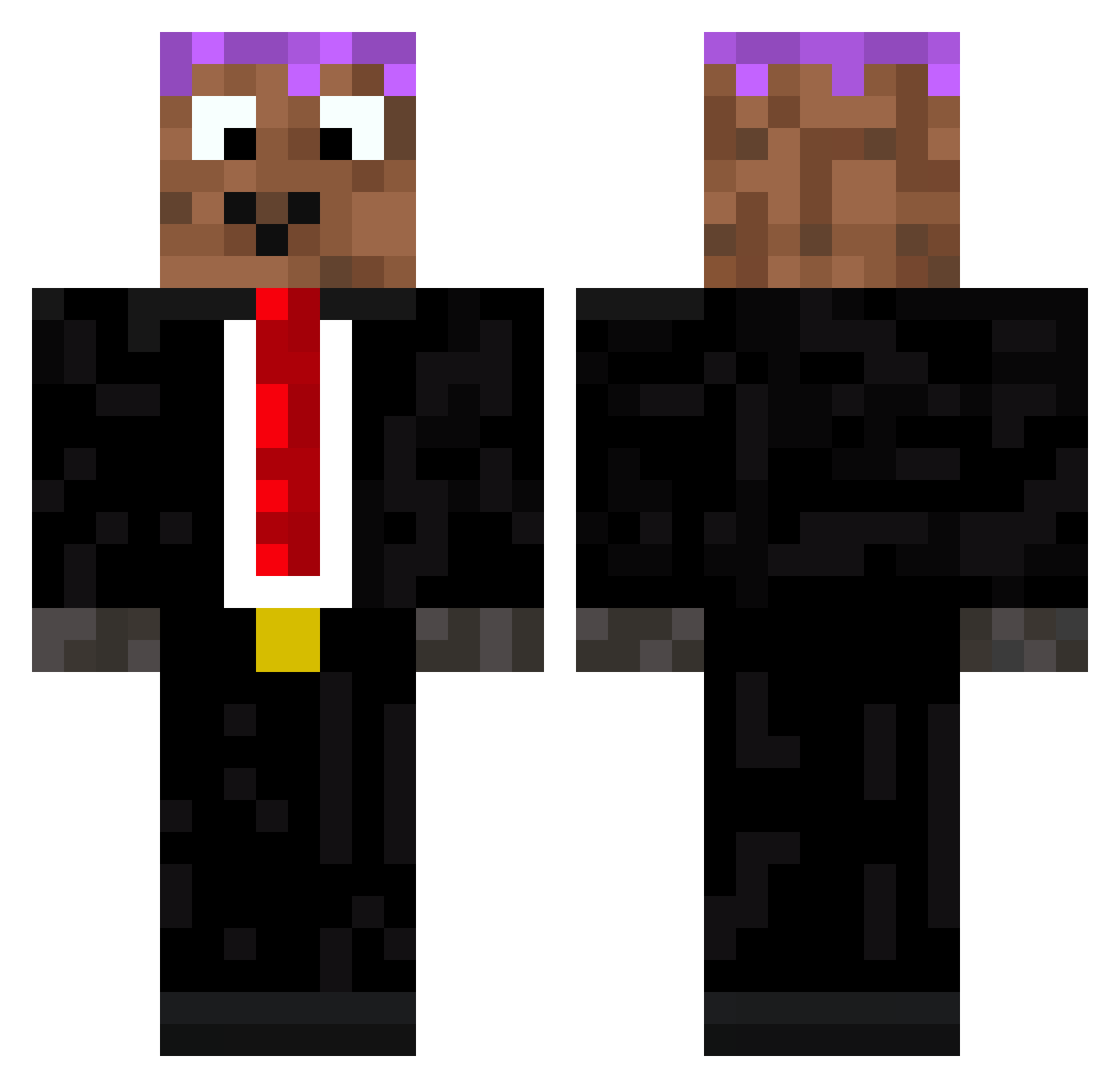 Rogi2 Minecraft skin, front and back view