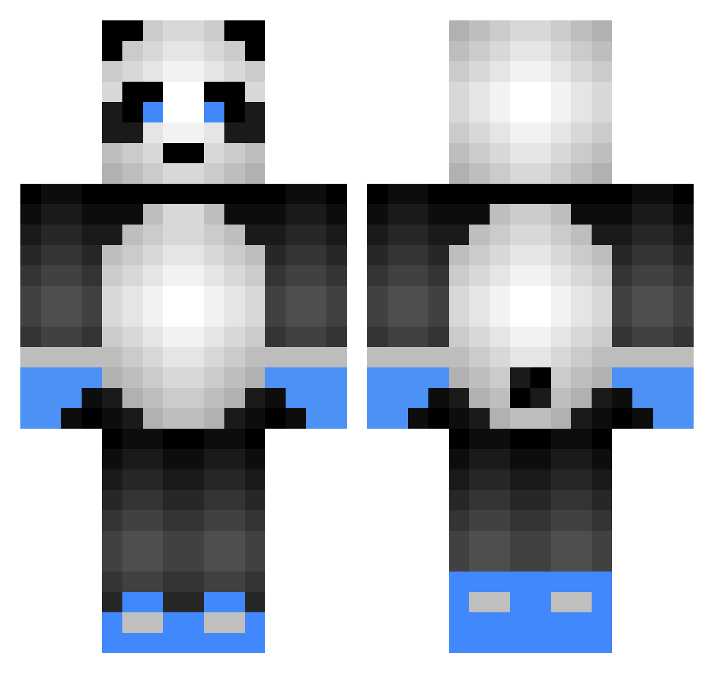 TEWTON Minecraft skin, front and back view