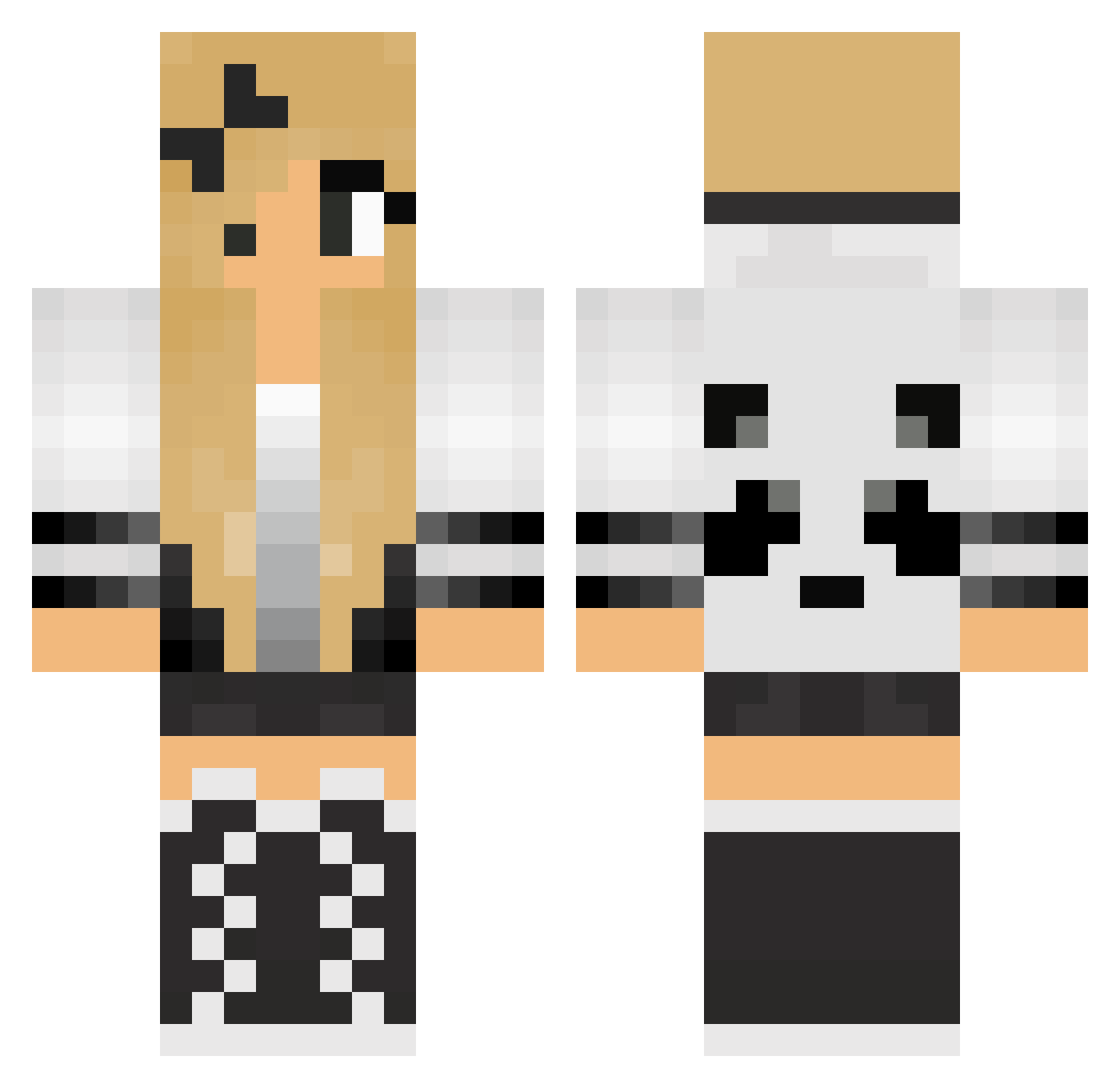 Gisella Minecraft skin, front and back view