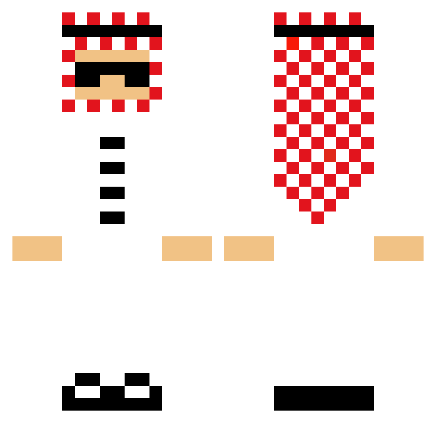 Nitoma Minecraft skin, front and back view