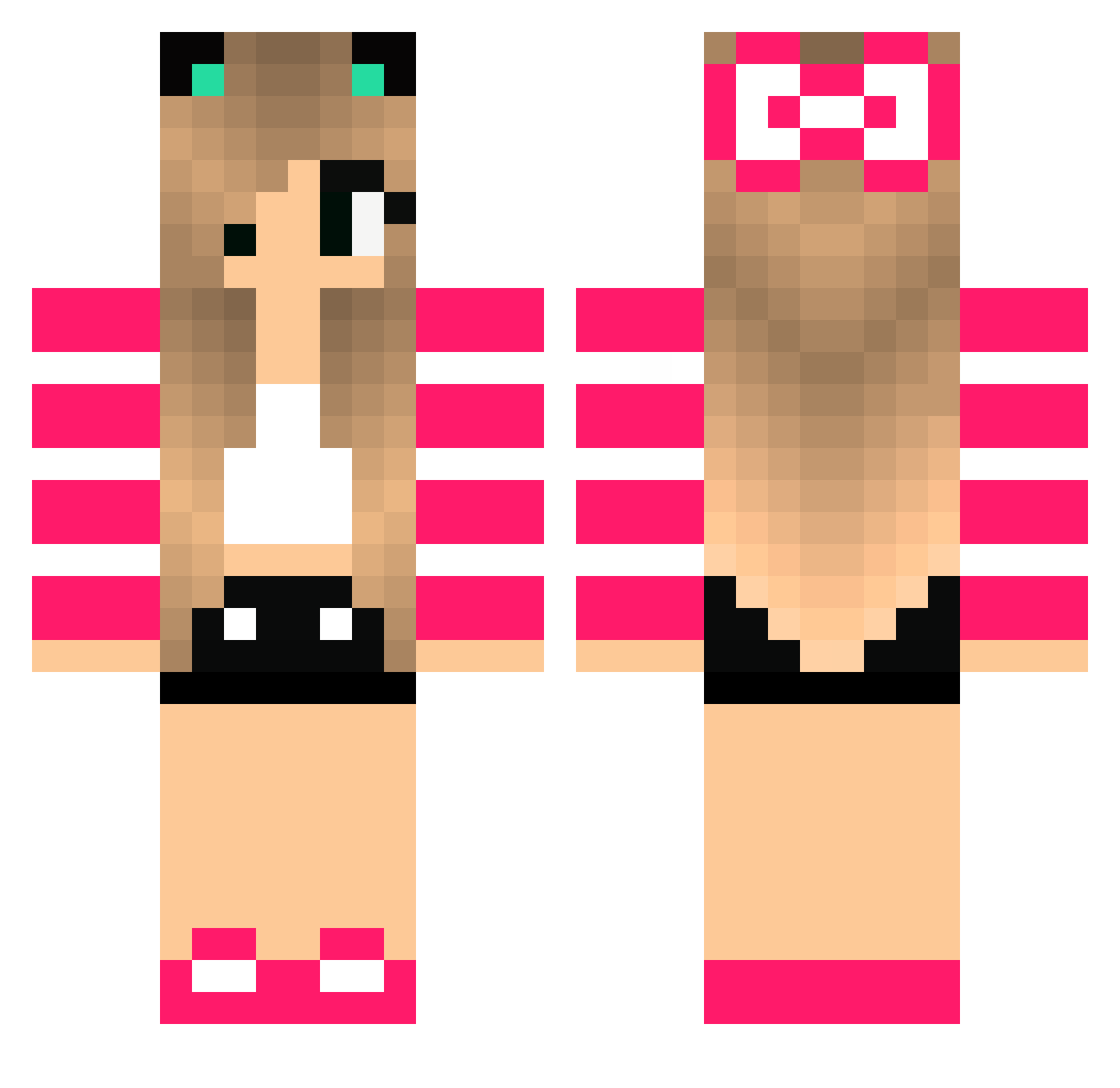 Sunshines Minecraft skin, front and back view