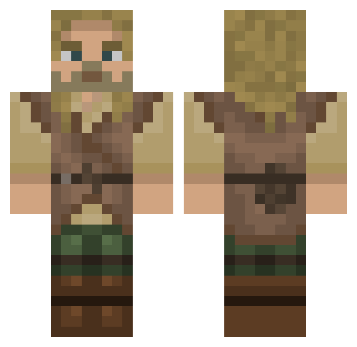 Eivi Minecraft skin, front and back view