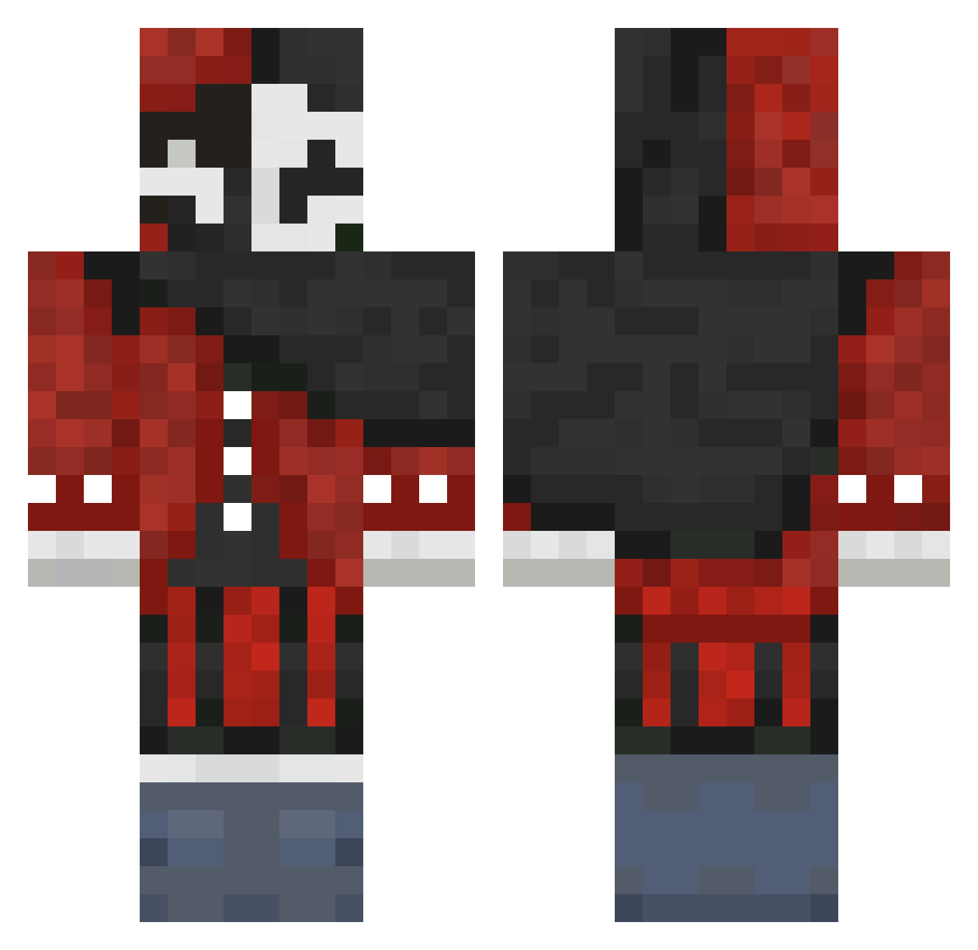 qu4py Minecraft skin, front and back view