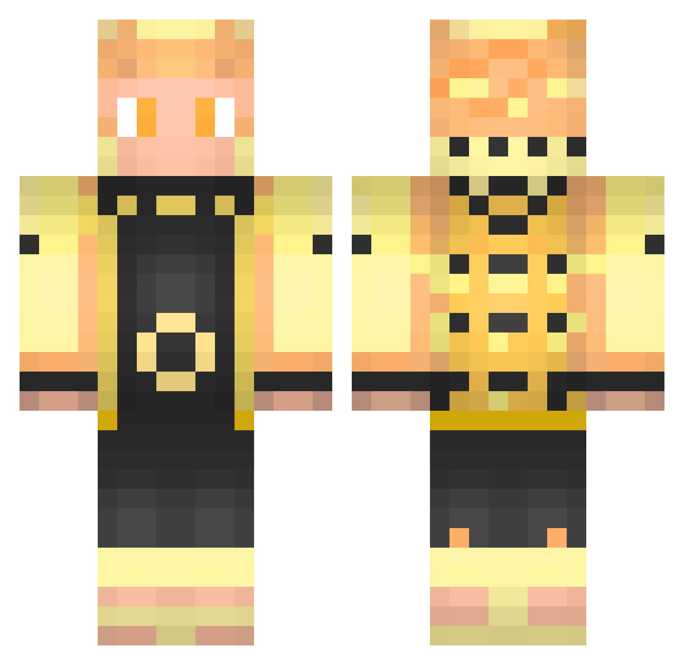 Getsua Minecraft skin, front and back view
