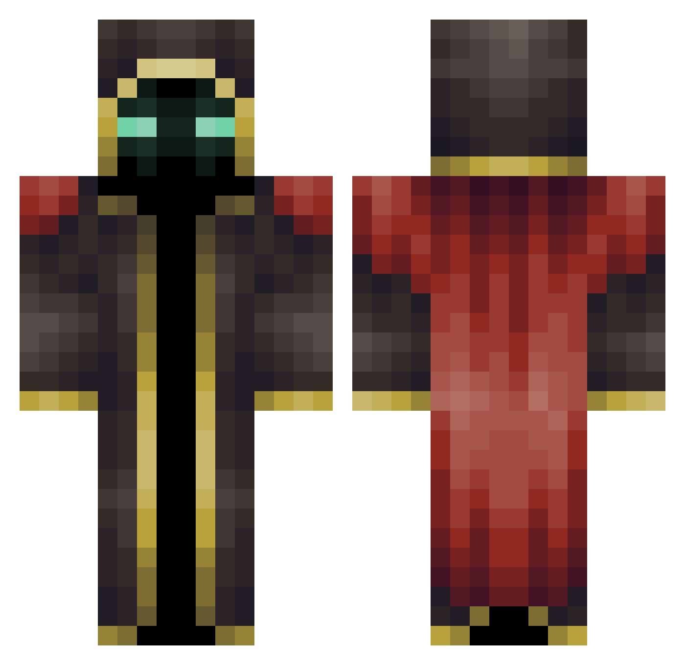 Rulep Minecraft skin, front and back view