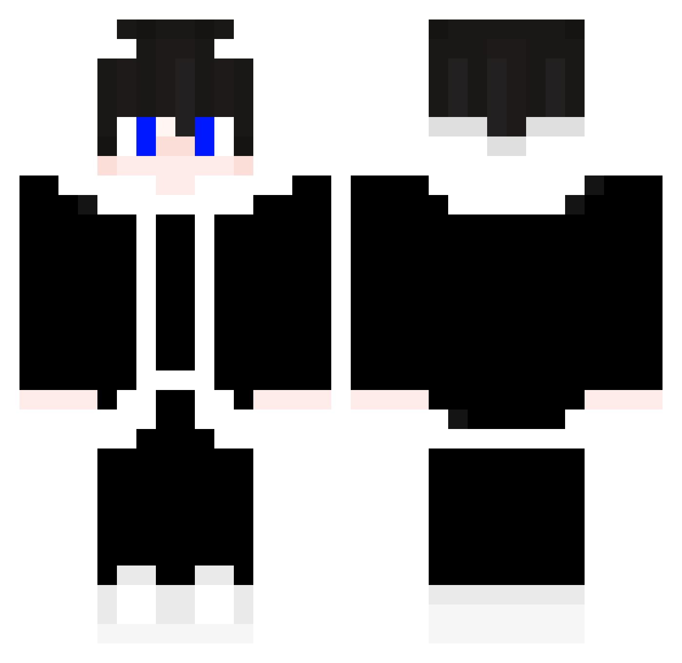Rxxyy Minecraft skin, front and back view