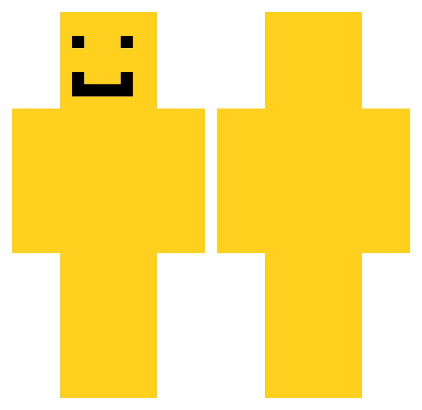 xzzxxz Minecraft skin, front and back view