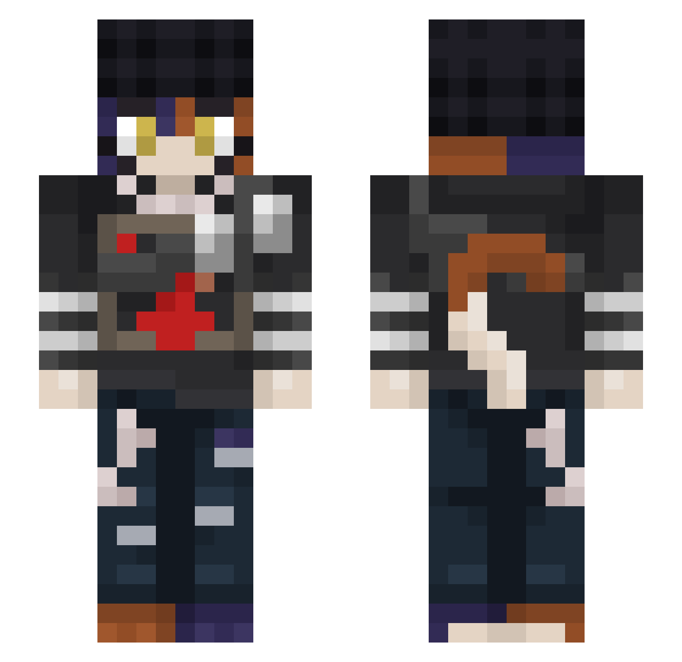 MightySeaDragon Minecraft skin, front and back view