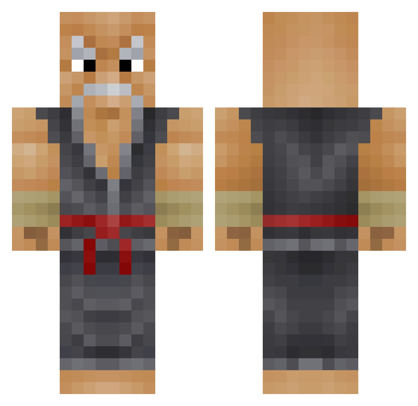 SleepyAshura Minecraft skin, front and back view