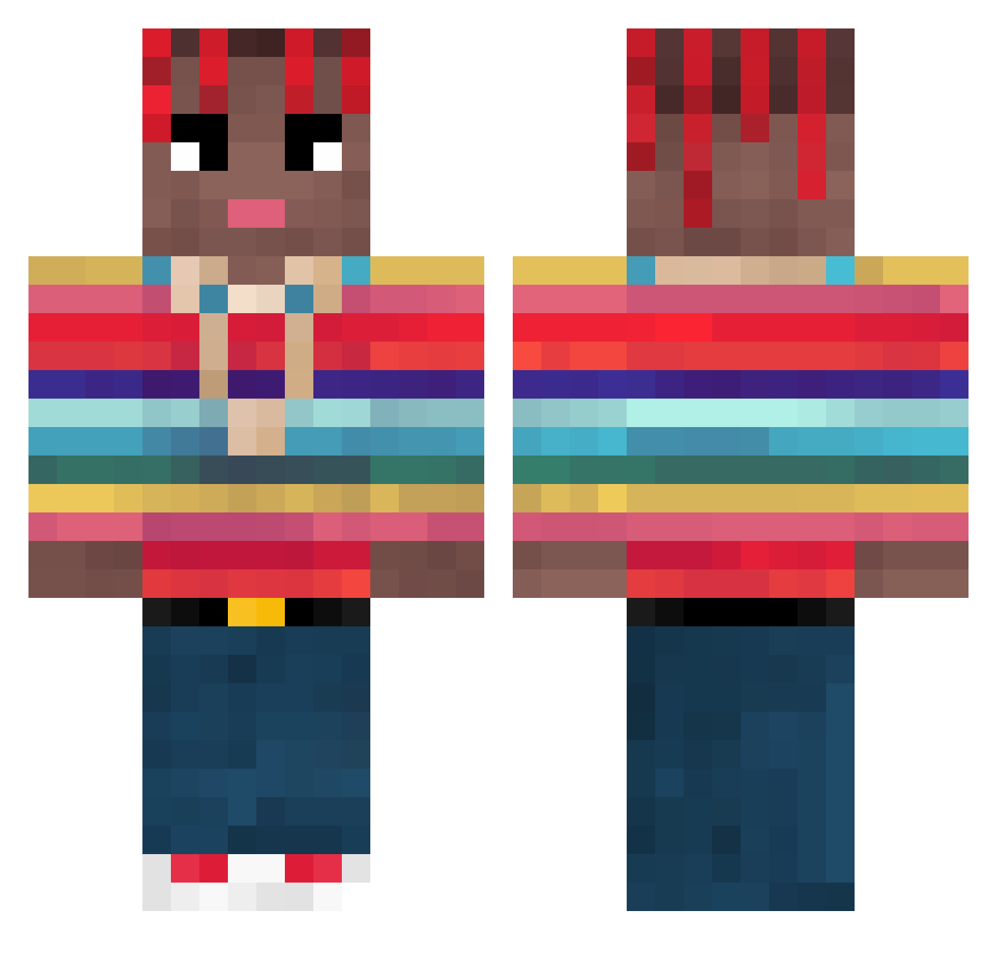 BushyGD Minecraft skin, front and back view