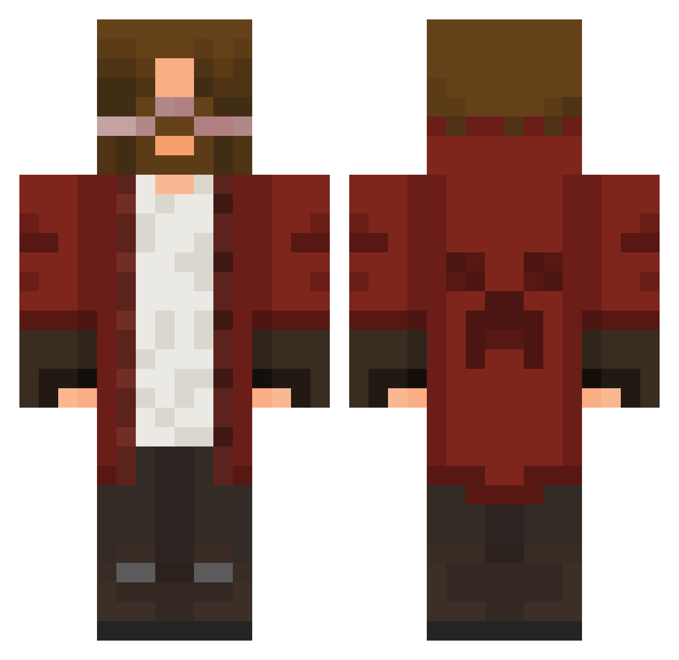 skybanshi Minecraft skin, front and back view