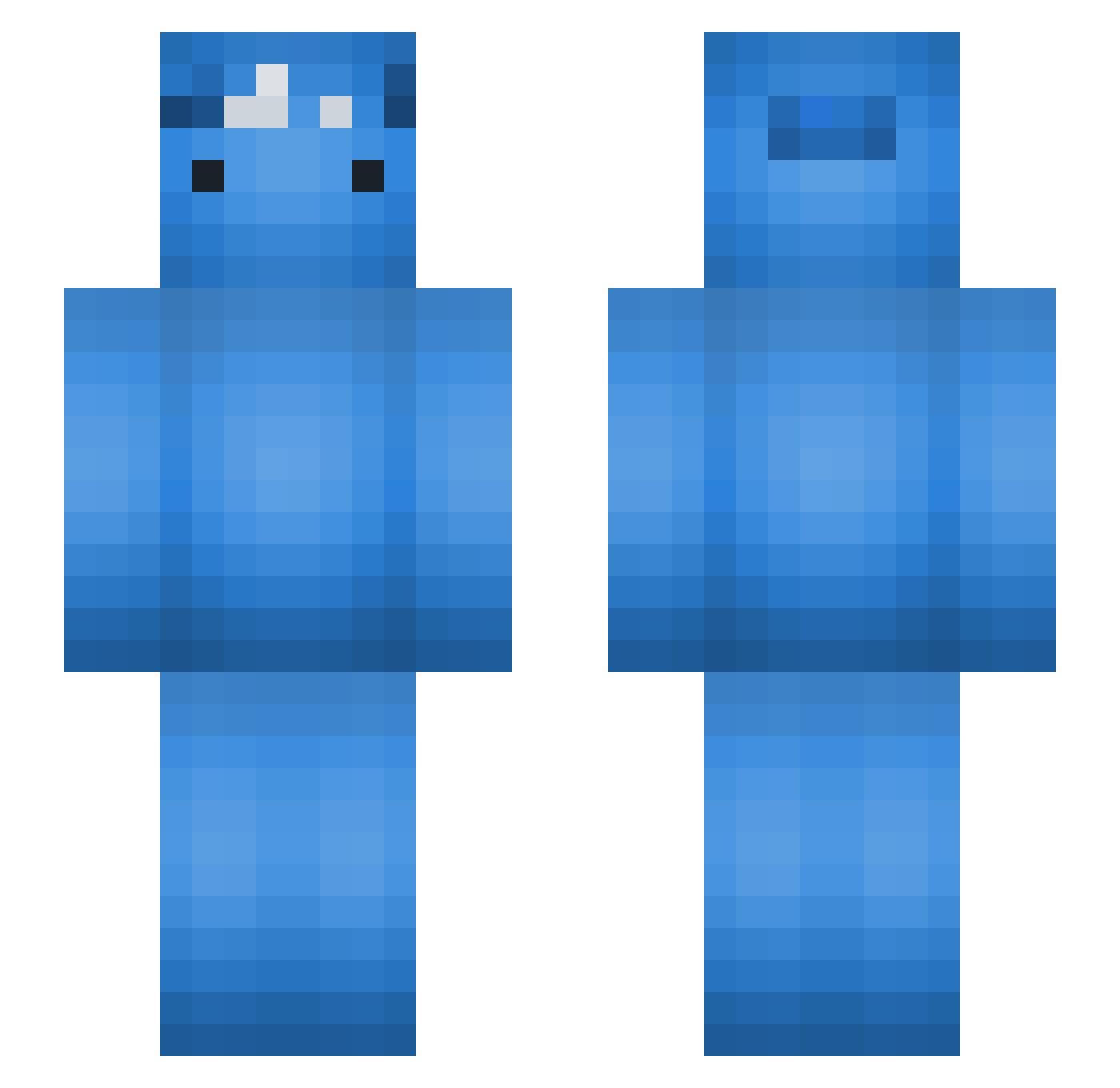 xwdn Minecraft skin, front and back view