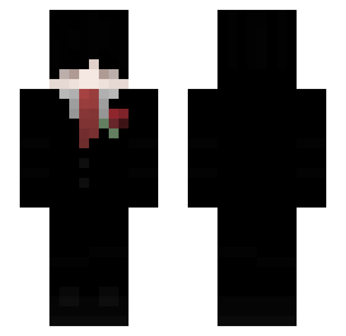 ZarleyqTi Minecraft skin, front and back view