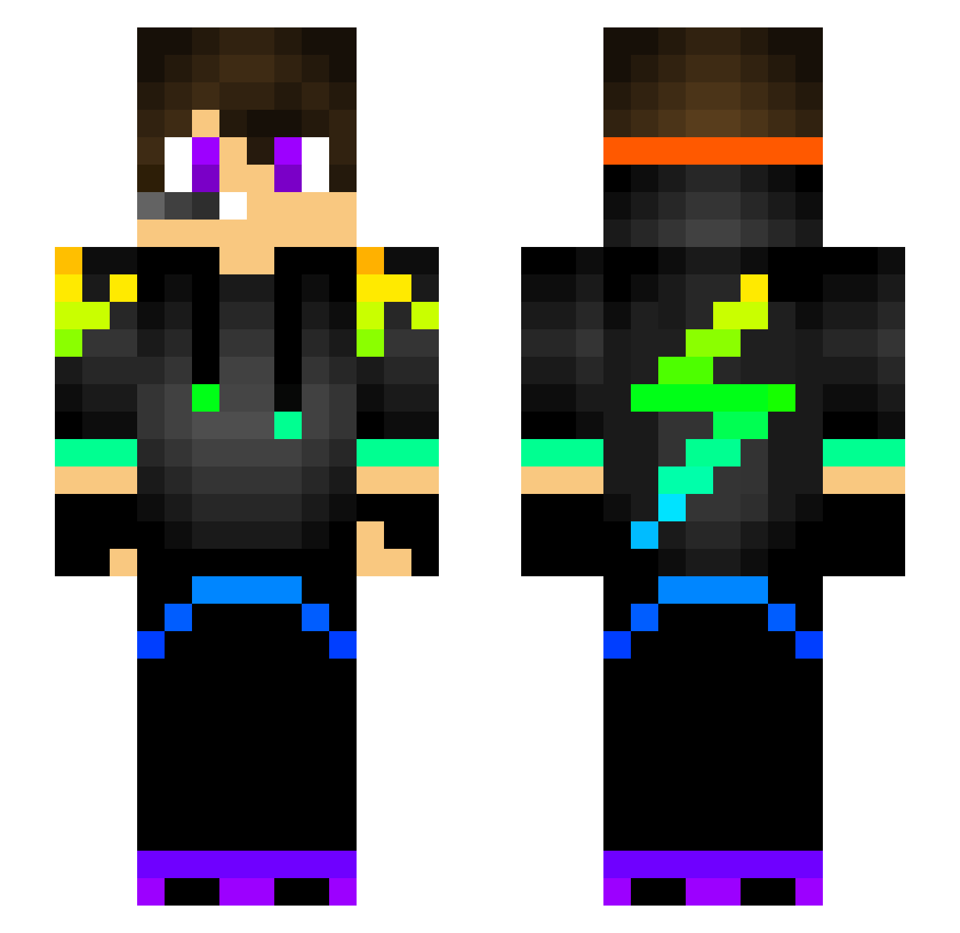 xitznotAhmed Minecraft skin, front and back view