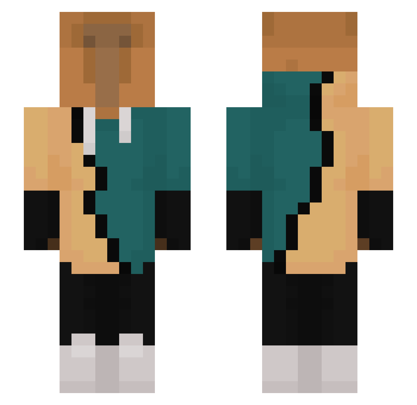 Semestrial Minecraft skin, front and back view