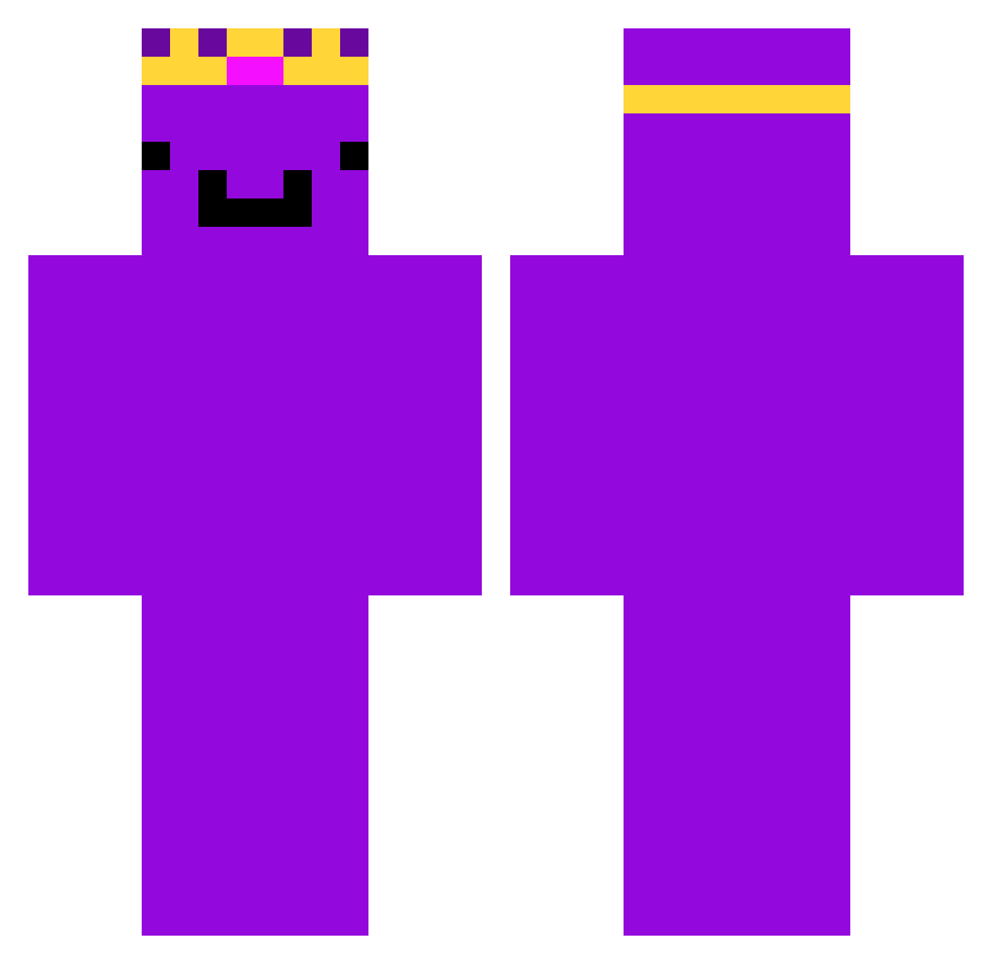 UltraSpacePug Minecraft skin, front and back view