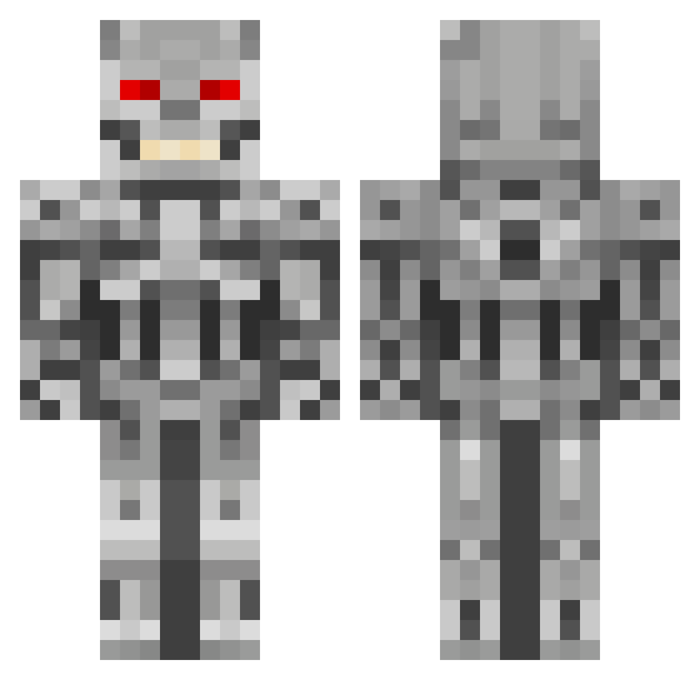 Tvedminator Minecraft skin, front and back view