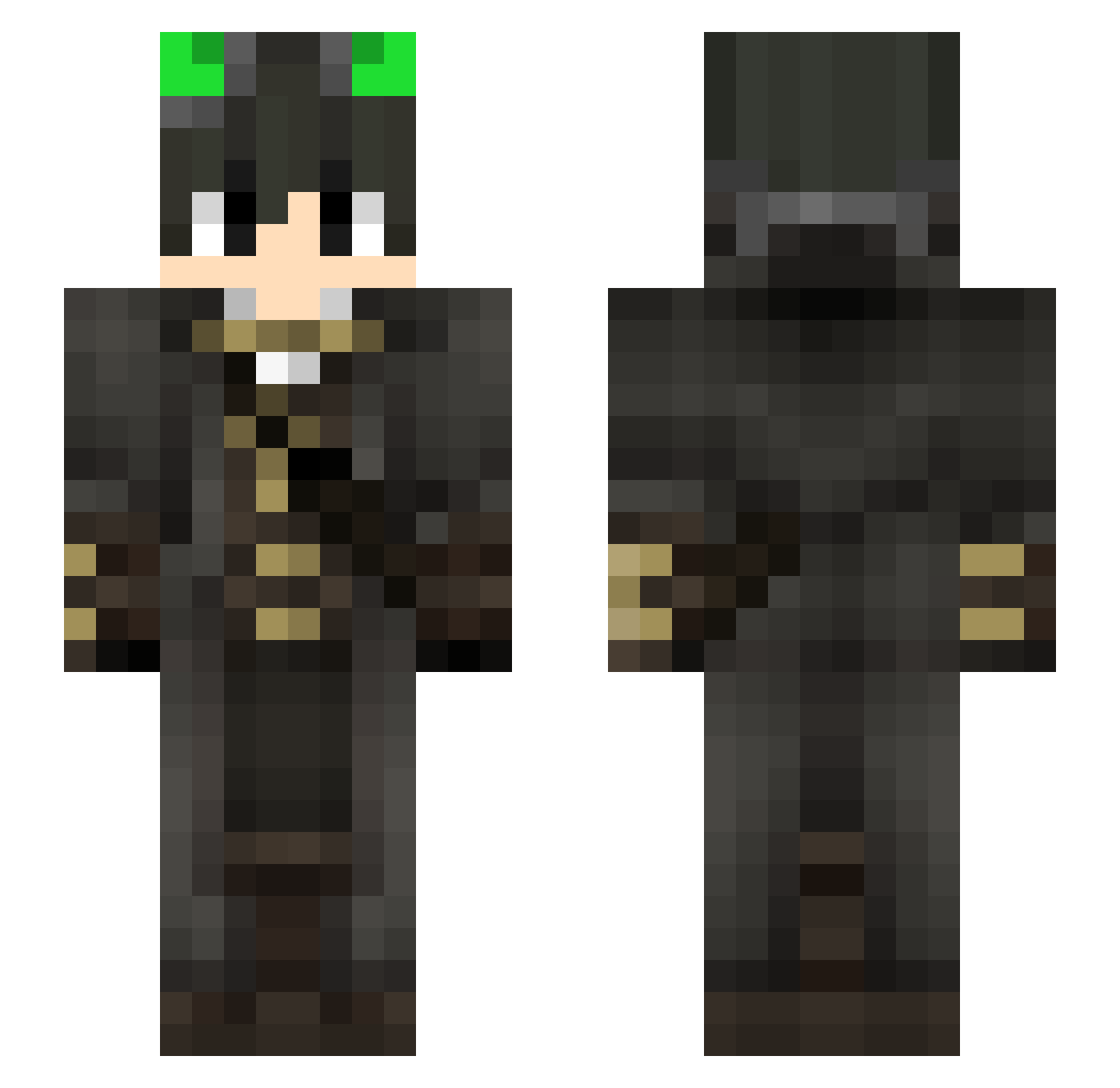 Radael76 Minecraft skin, front and back view