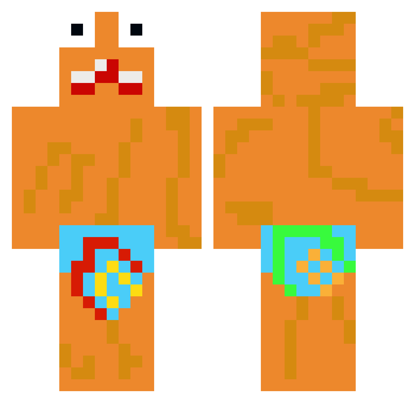 UnspokenRiz Minecraft skin, front and back view