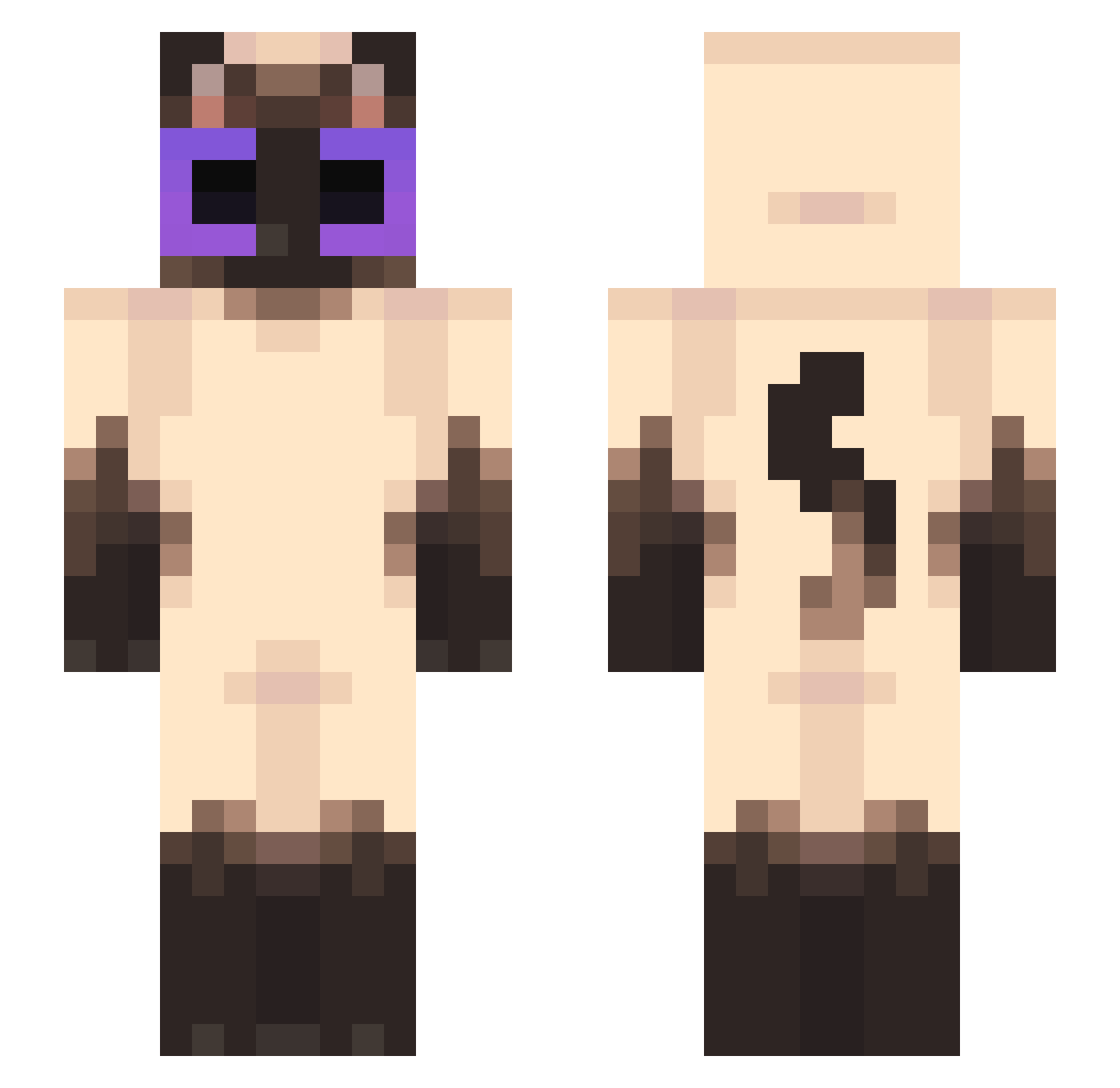 SrChizito Minecraft skin, front and back view