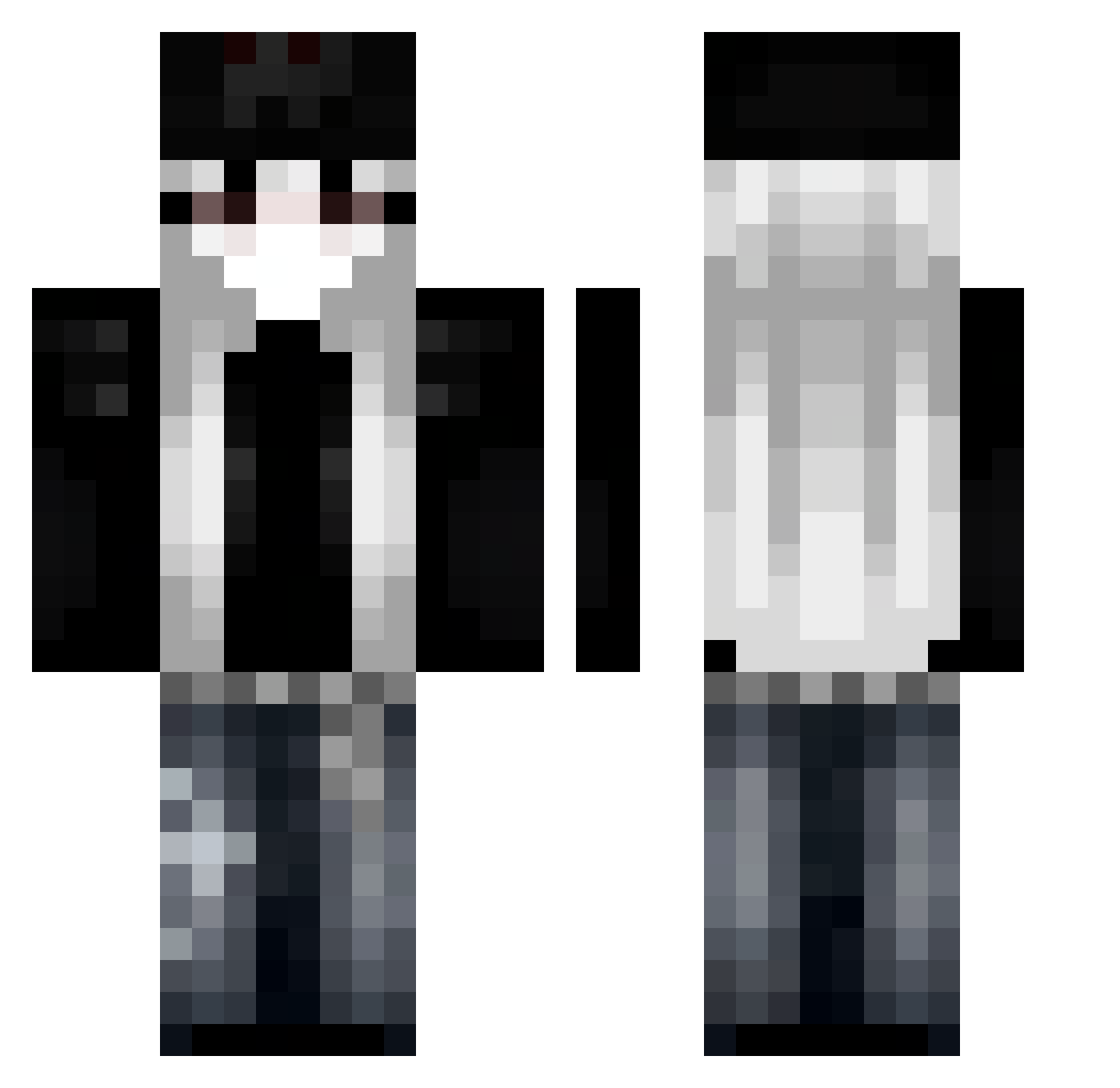 Senturek13 Minecraft skin, front and back view