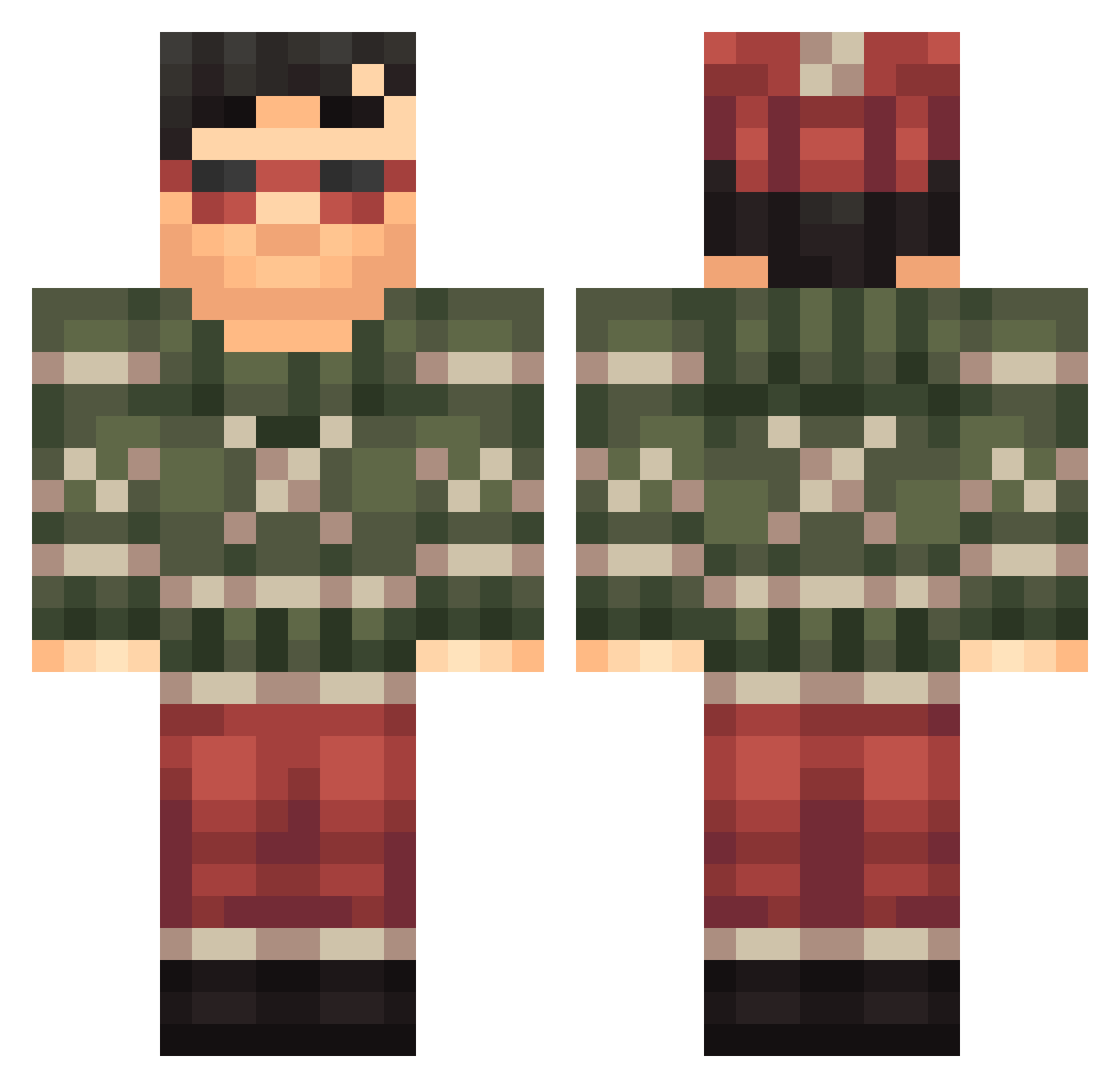the3rdnumber Minecraft skin, front and back view