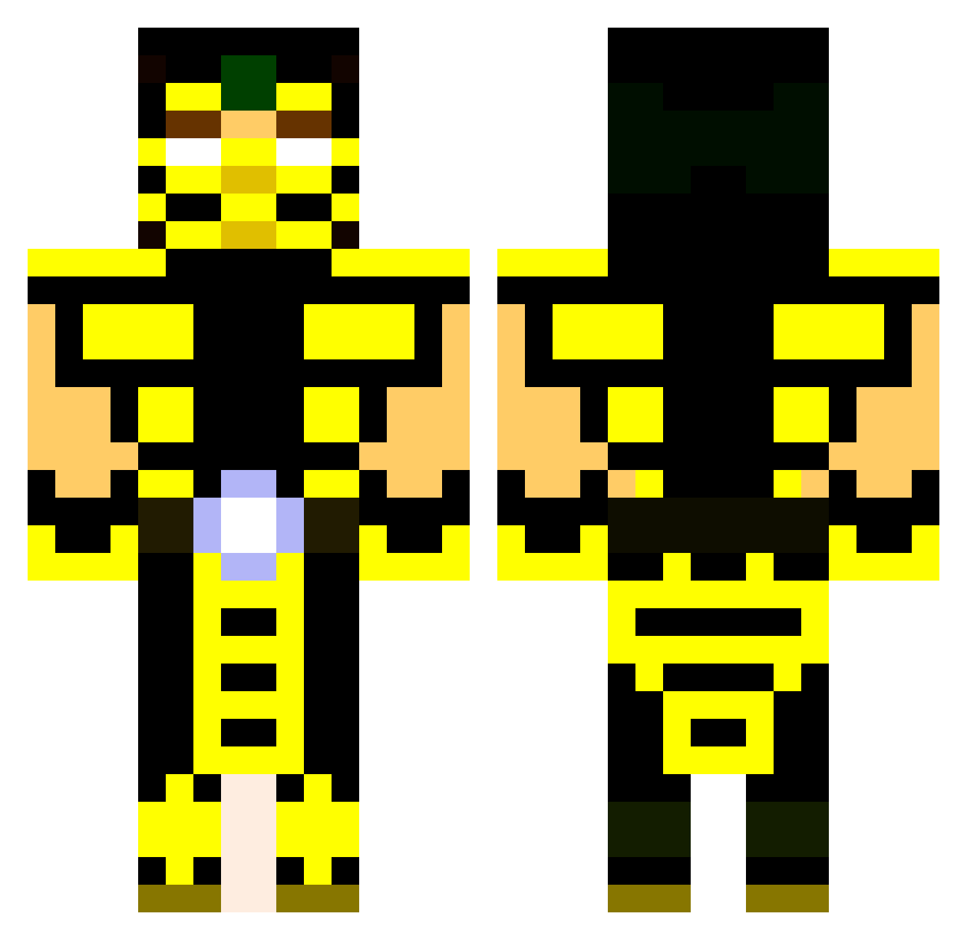Alert Minecraft skin, front and back view