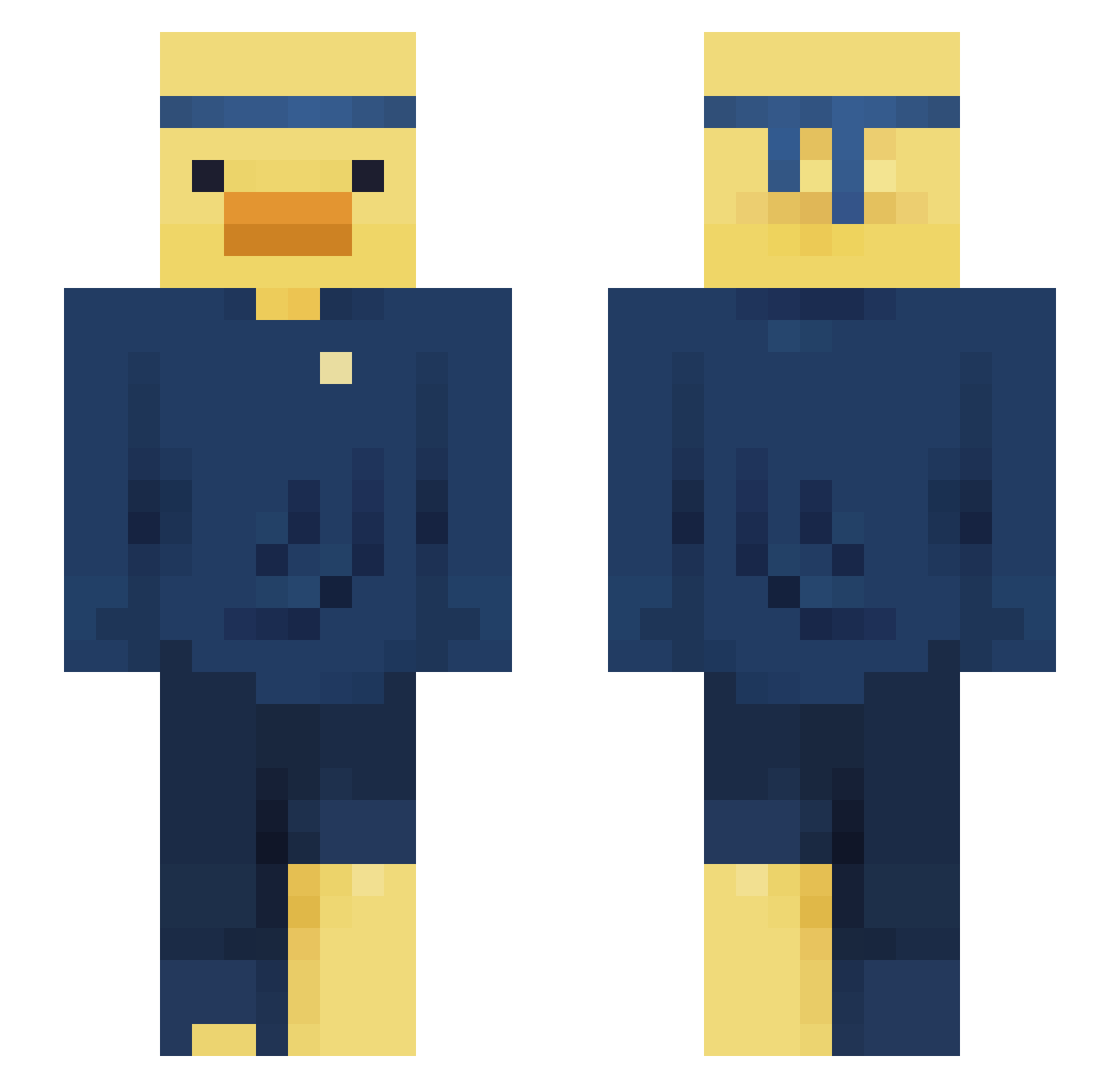 tungan Minecraft skin, front and back view