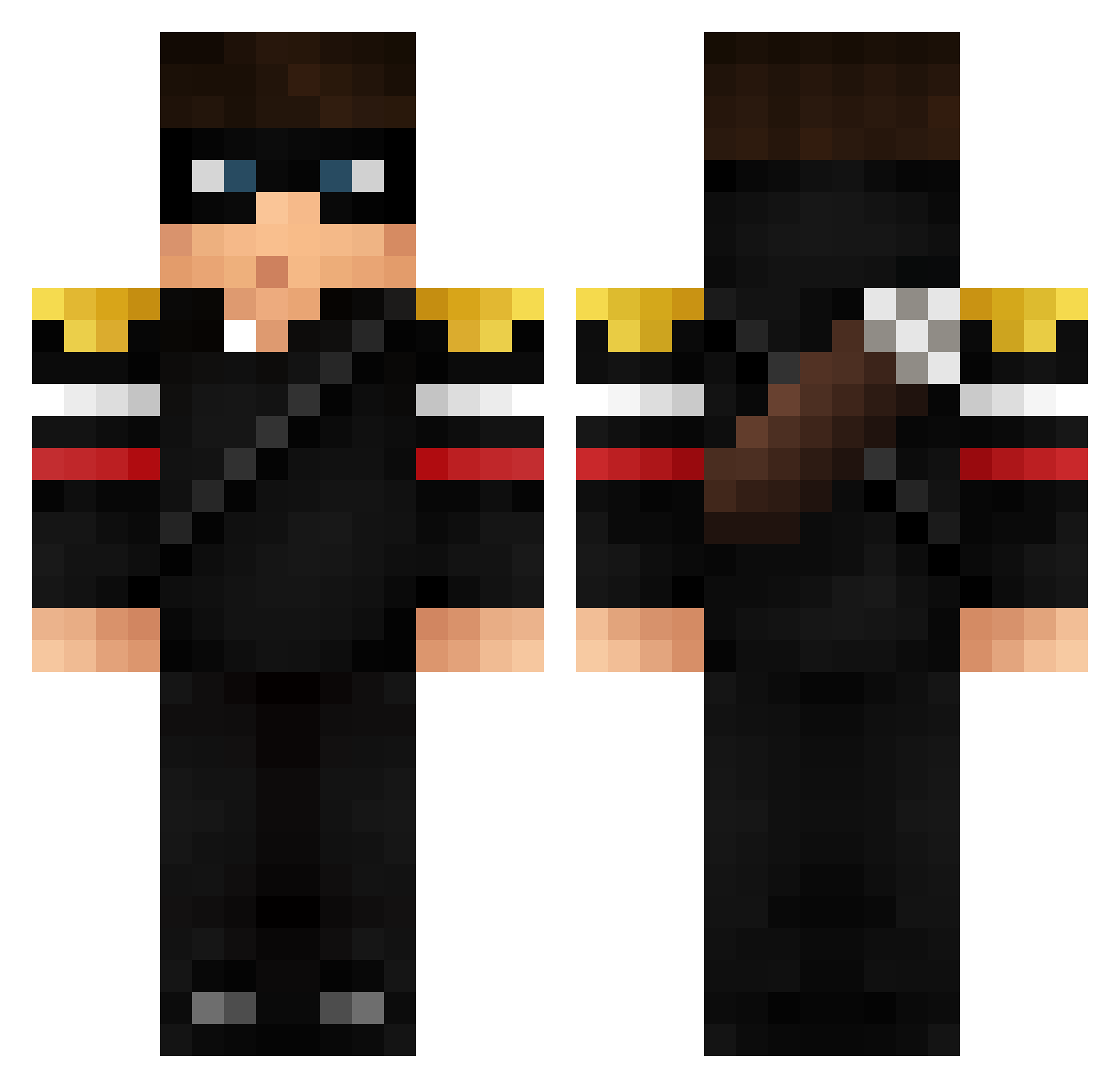Baske00 Minecraft skin, front and back view