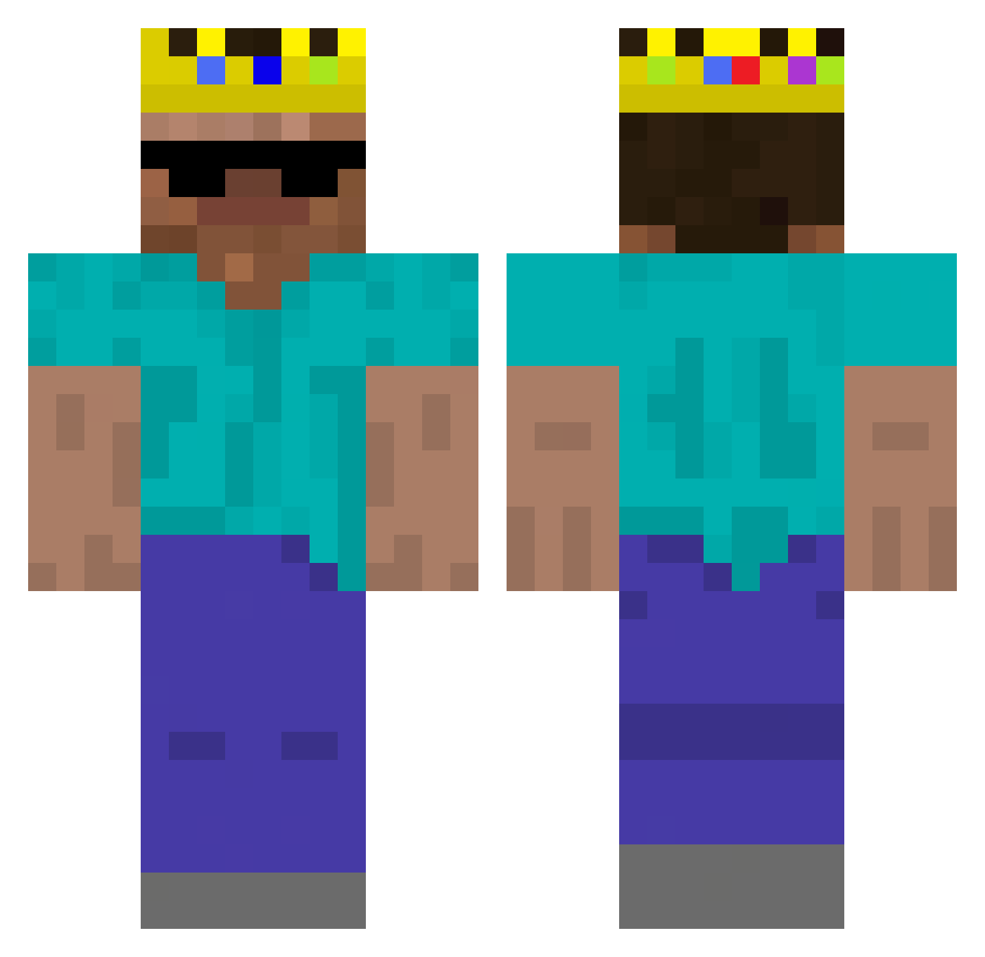 SpeedTellyer Minecraft skin, front and back view