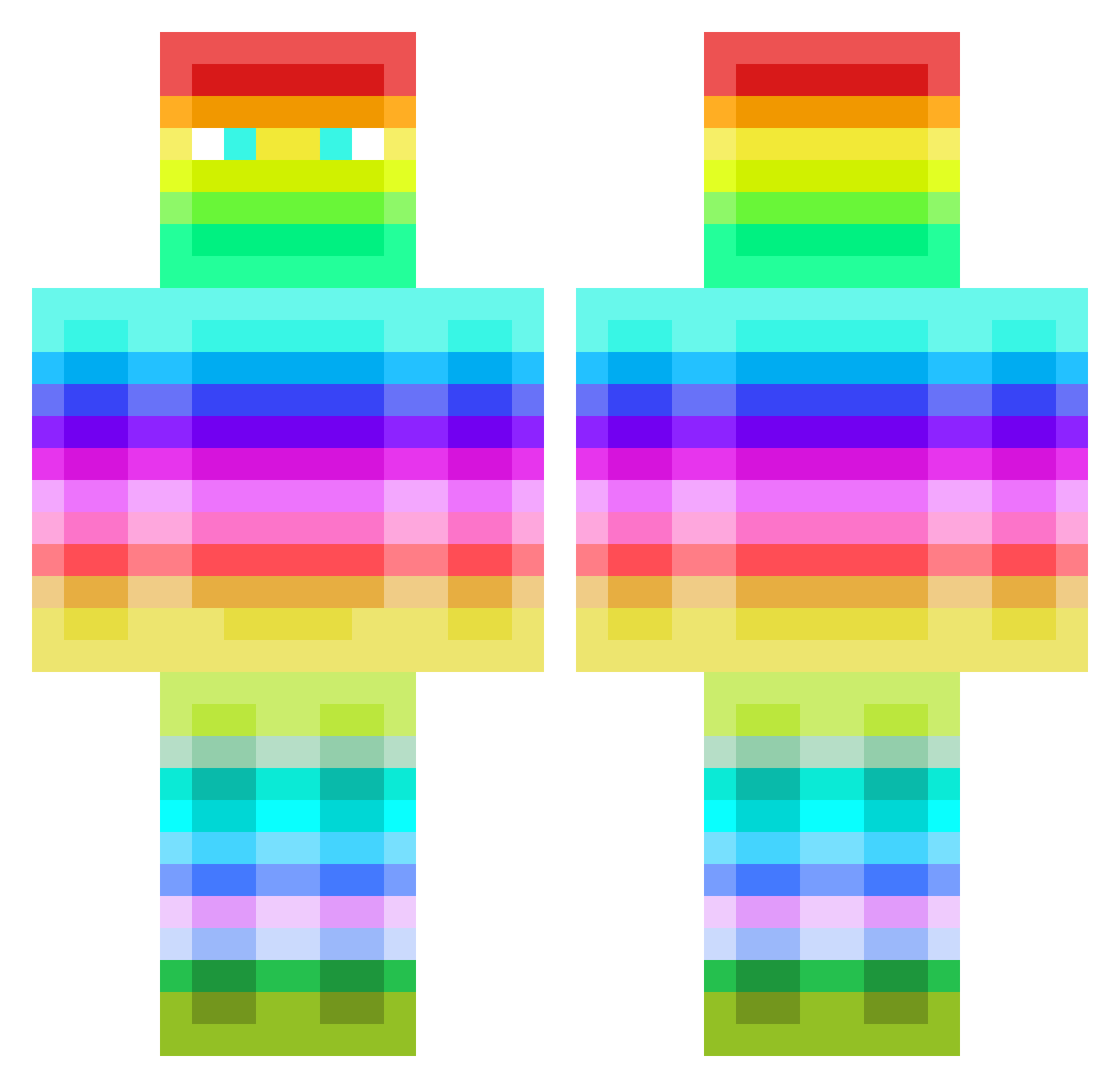RustyCog Minecraft skin, front and back view