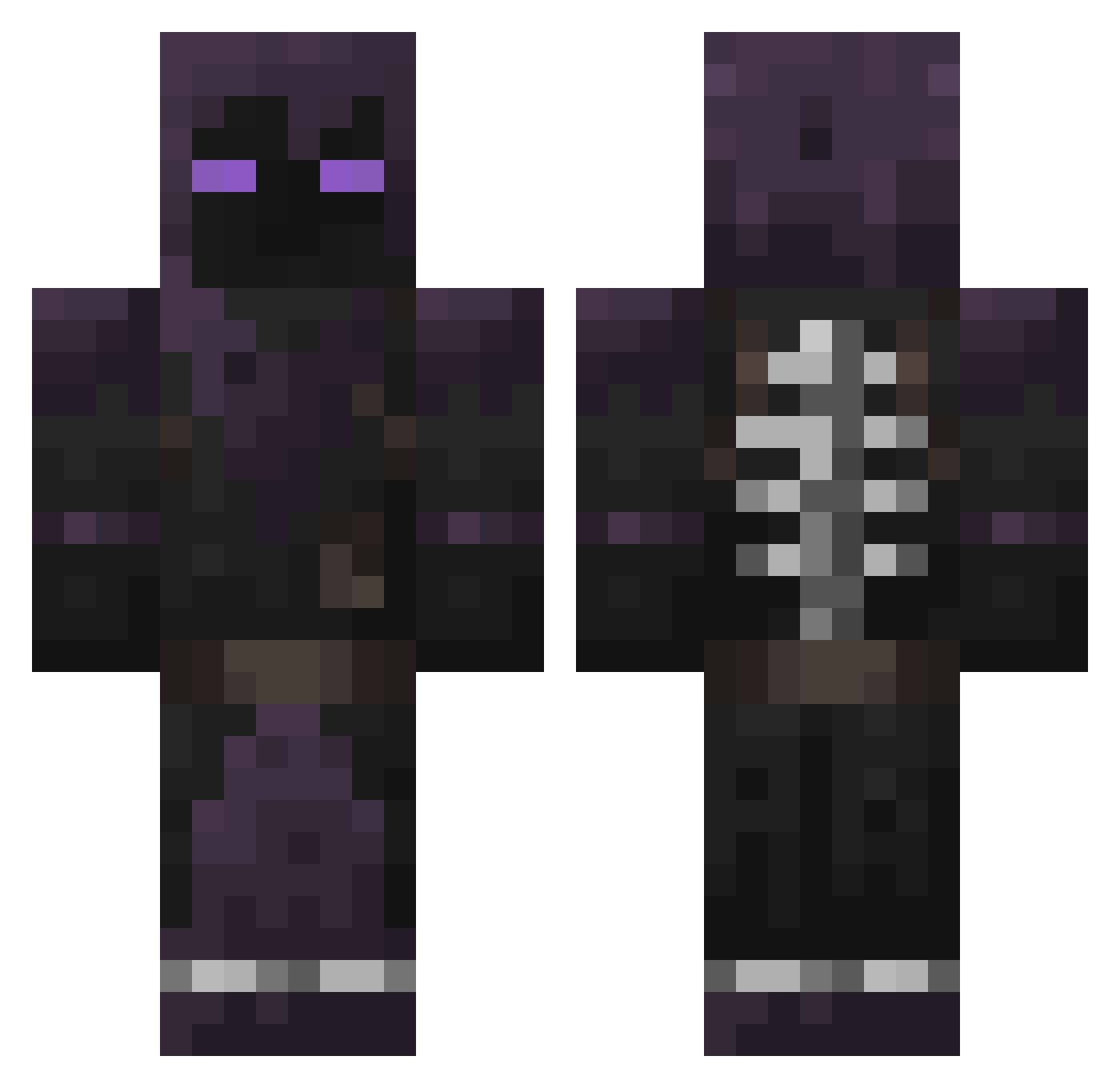 B1mm Minecraft skin, front and back view